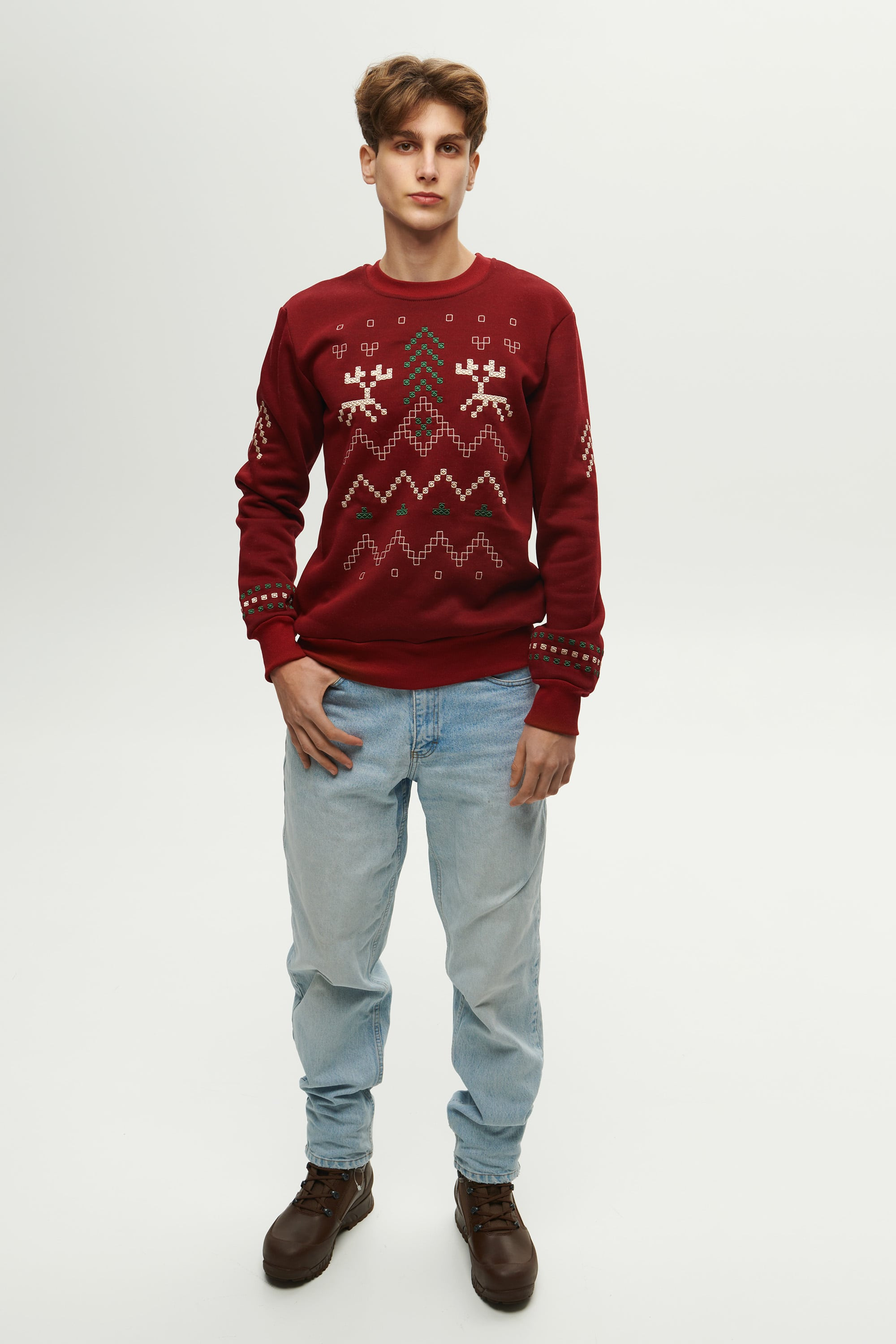 Men's burgundy sweatshirt December | S