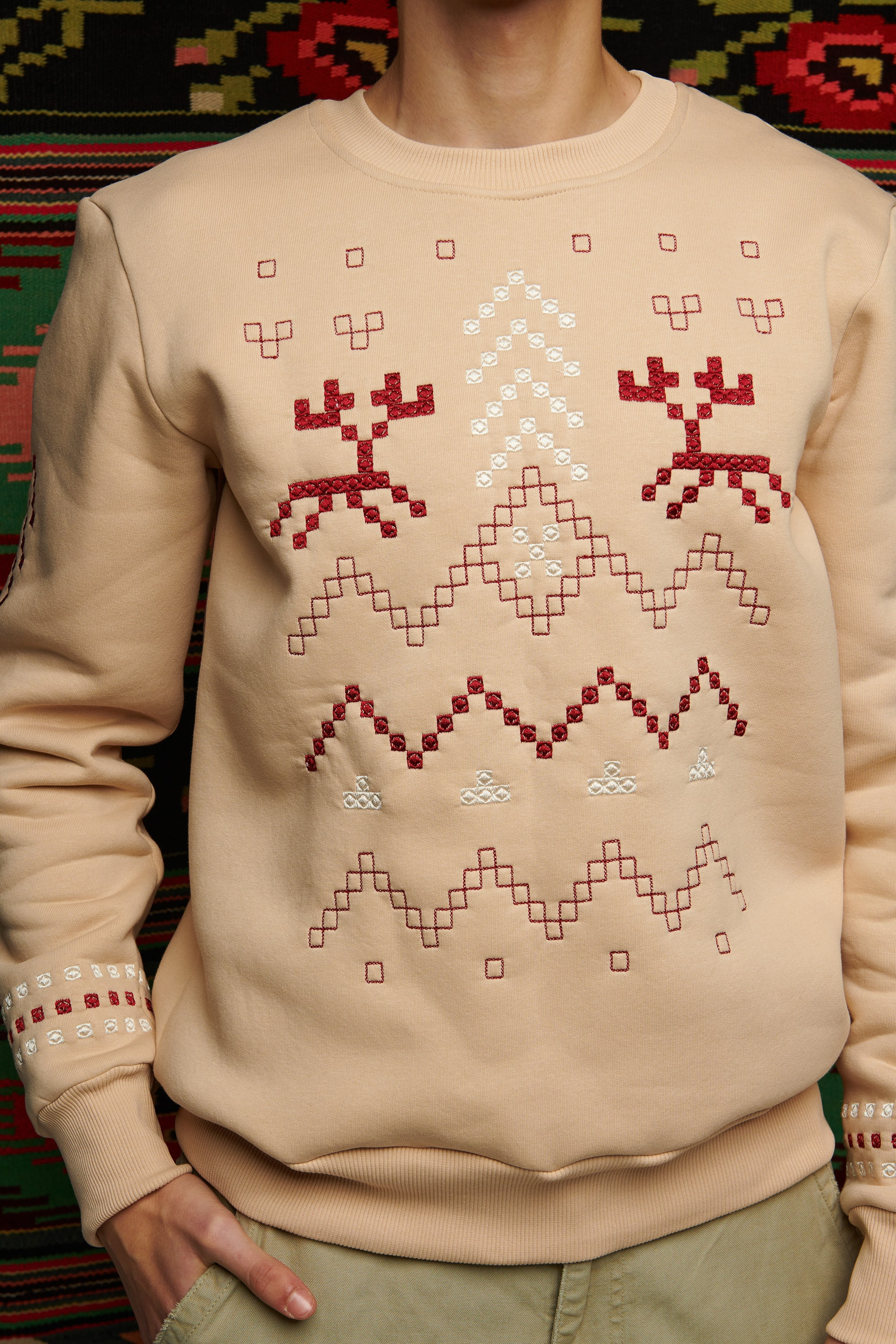 Men's beige sweatshirt December | S