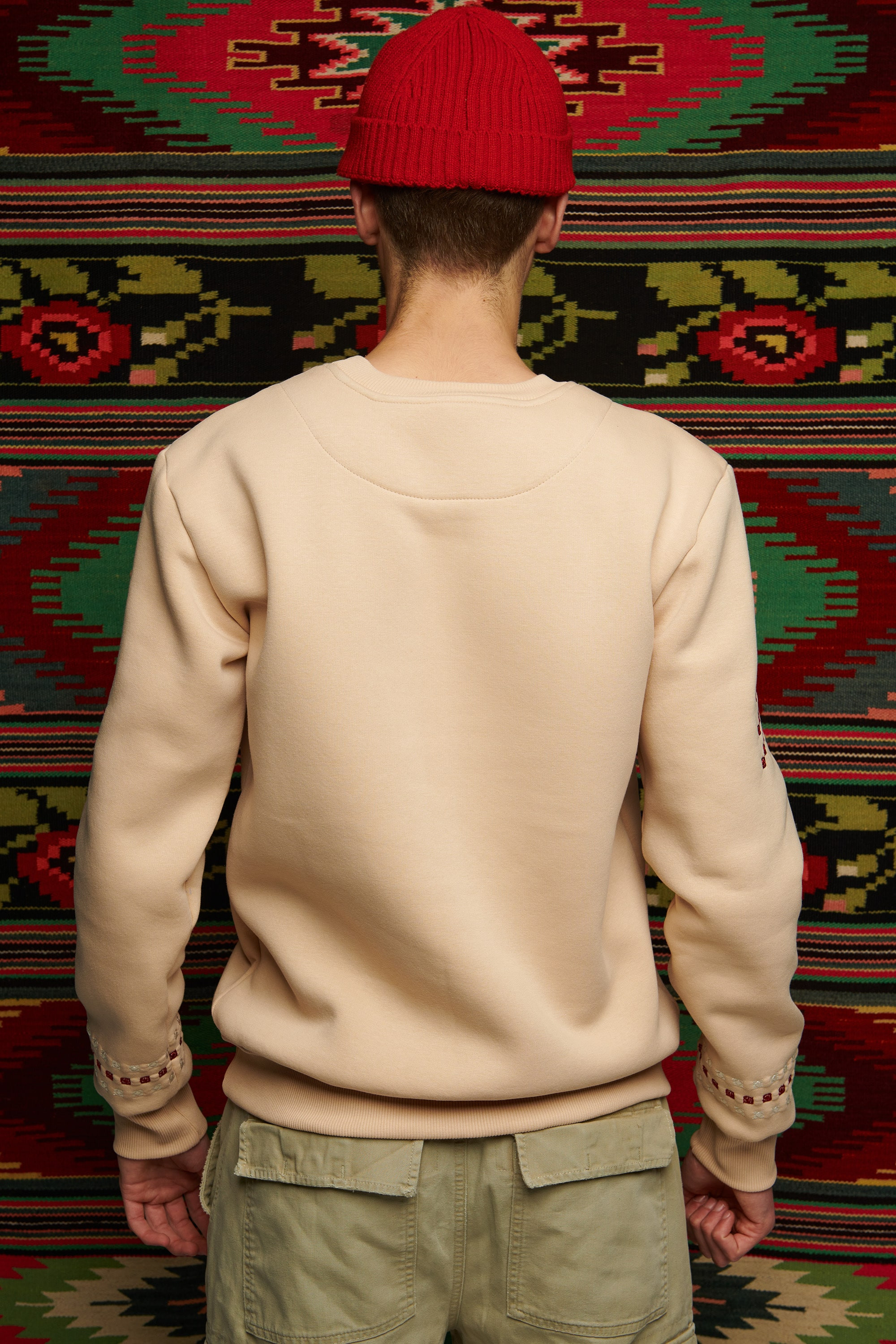 Men's beige sweatshirt December | S