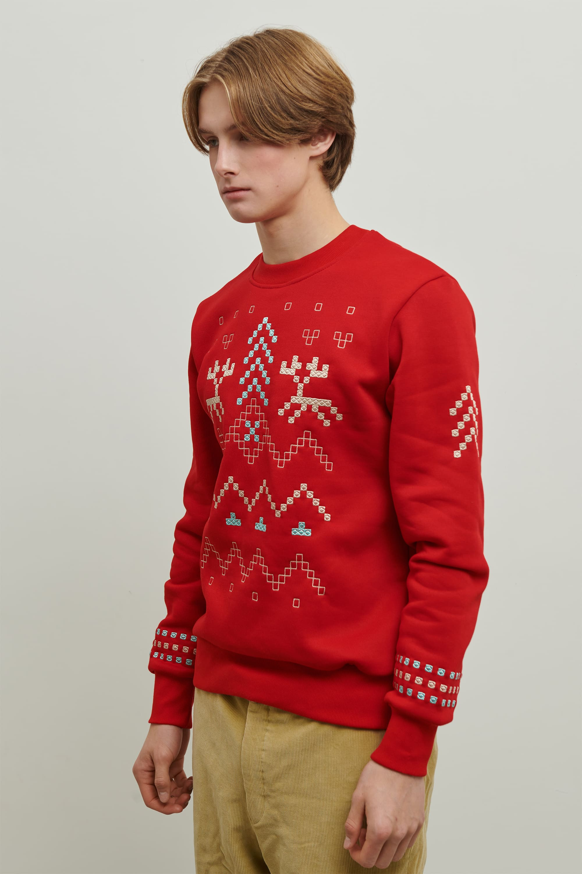 Men's red sweatshirt December 4 | S