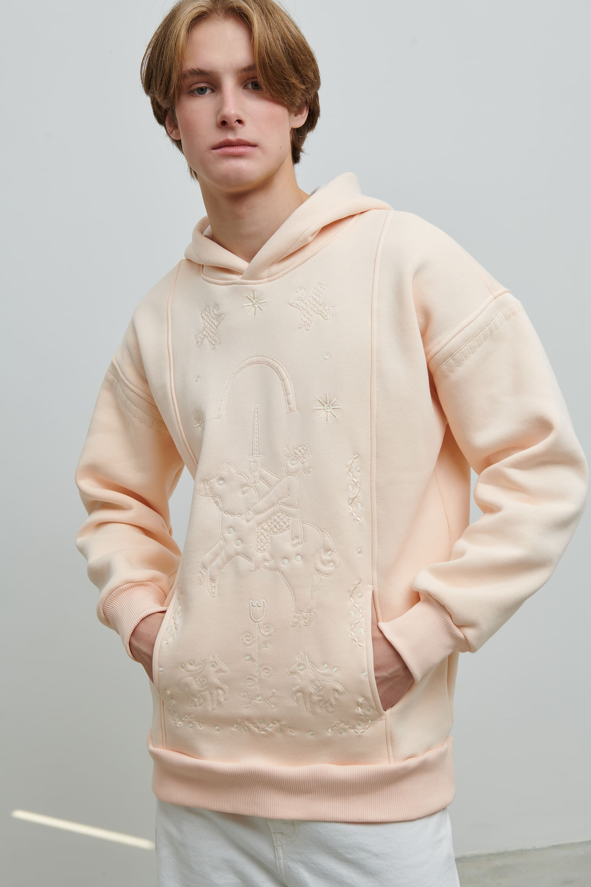 Men's beige hoodie Poltava prinyky