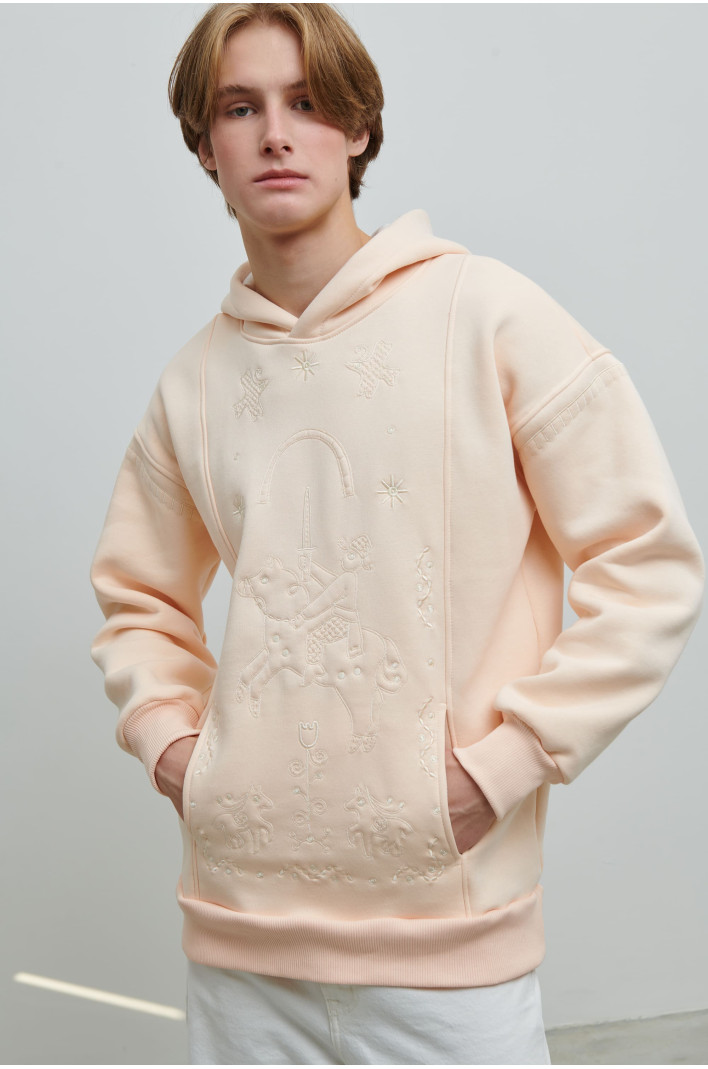 Men's beige hoodie Poltava prinyky | S