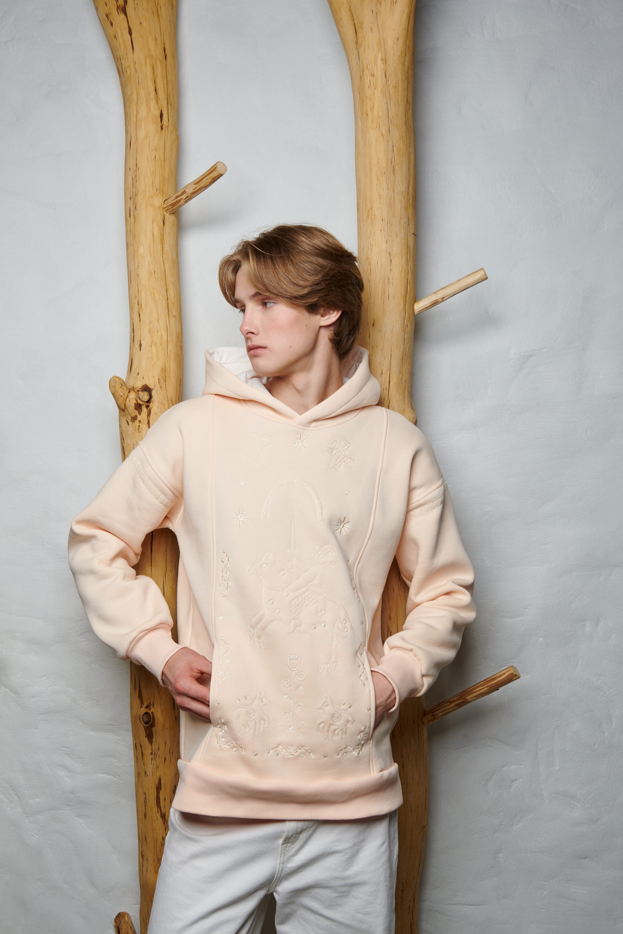 Men's beige hoodie Poltava prinyky