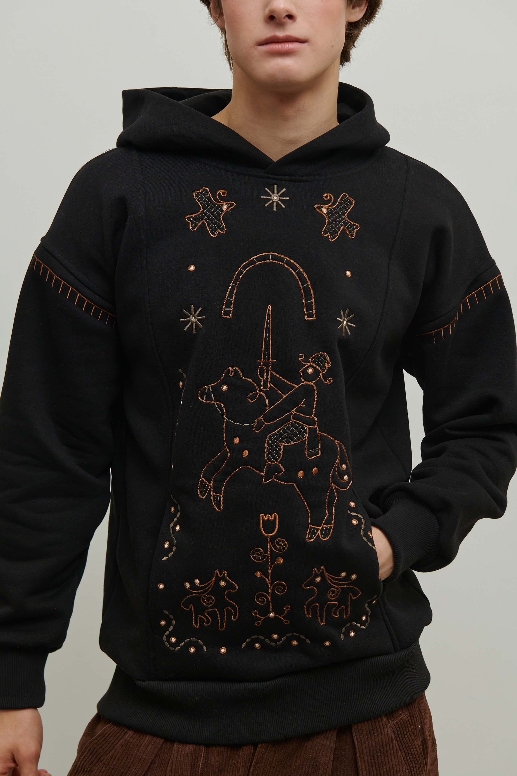 Men's black hoodie Poltava prinyky