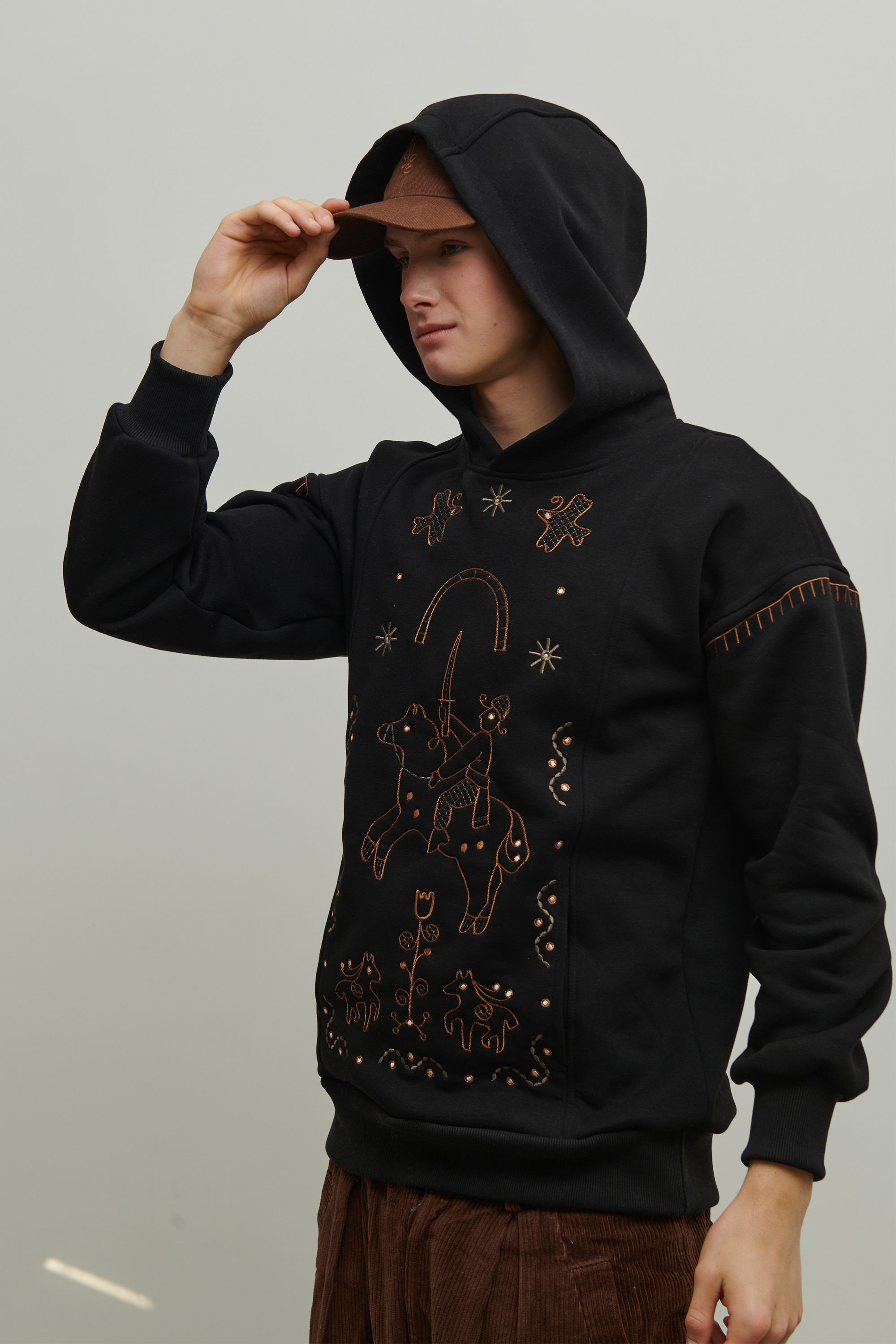 Men's black hoodie Poltava prinyky