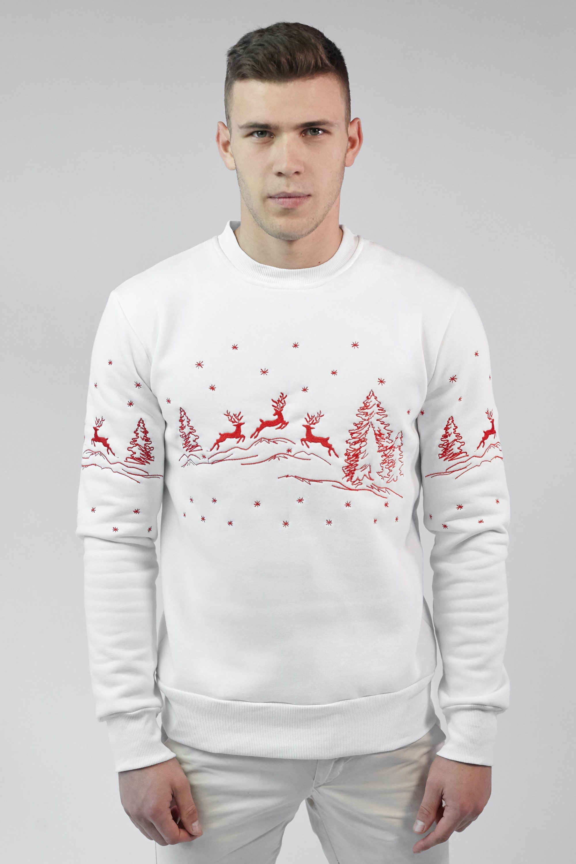 New Year's sweatshirts for two with the deer White