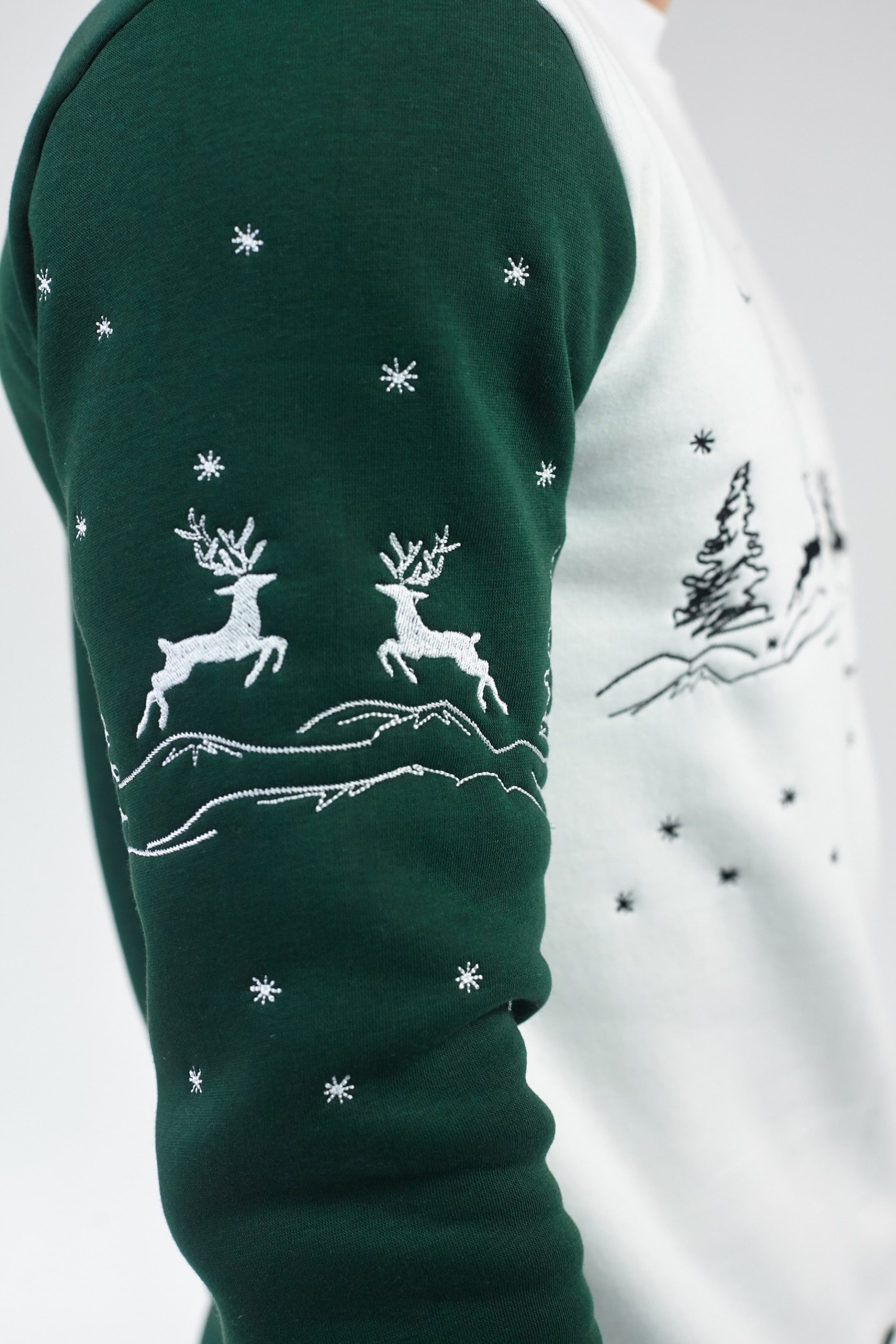 Christmas male sweatshirt Green | S