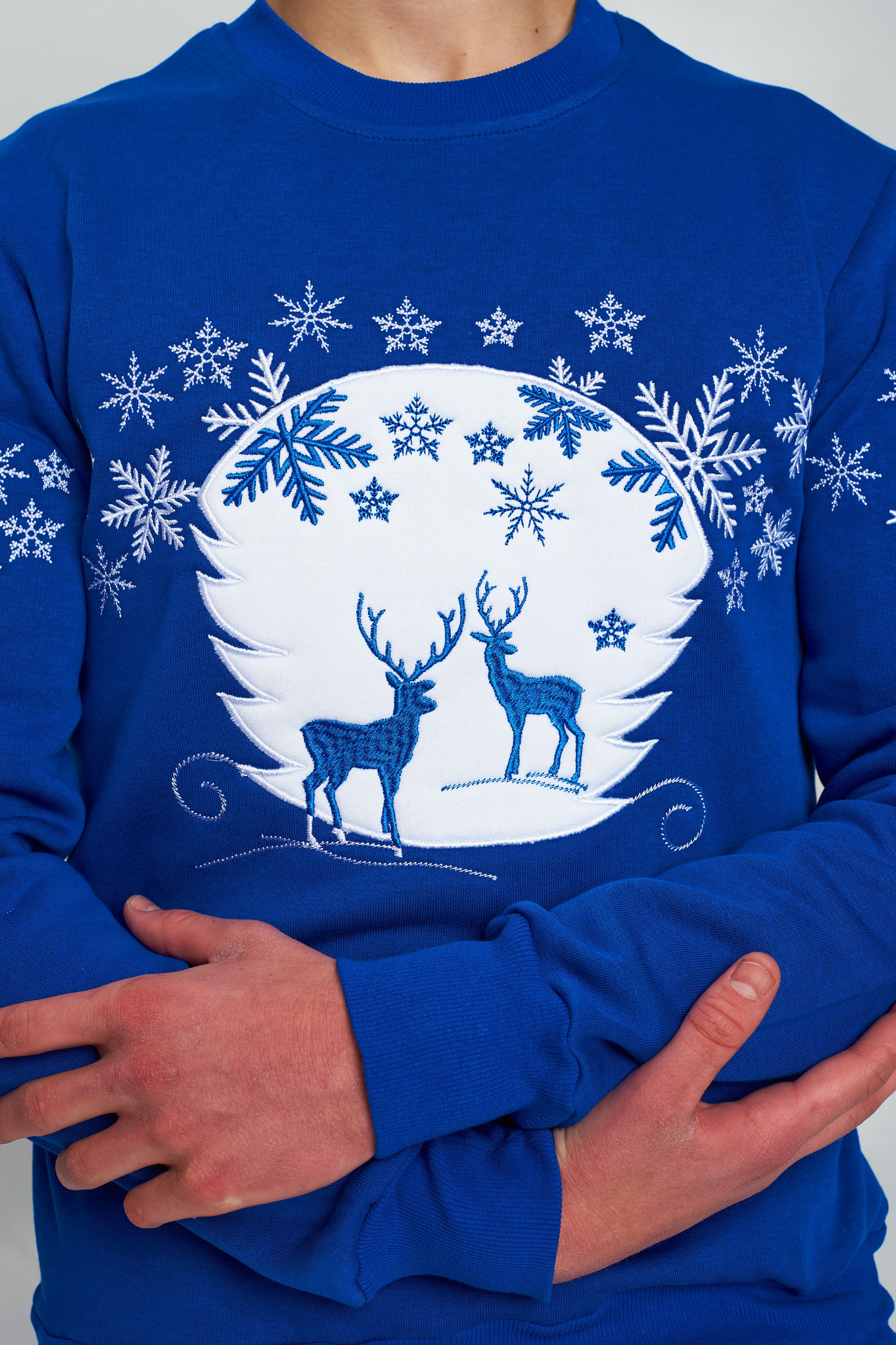 New Year's men's sweatshirt with deer