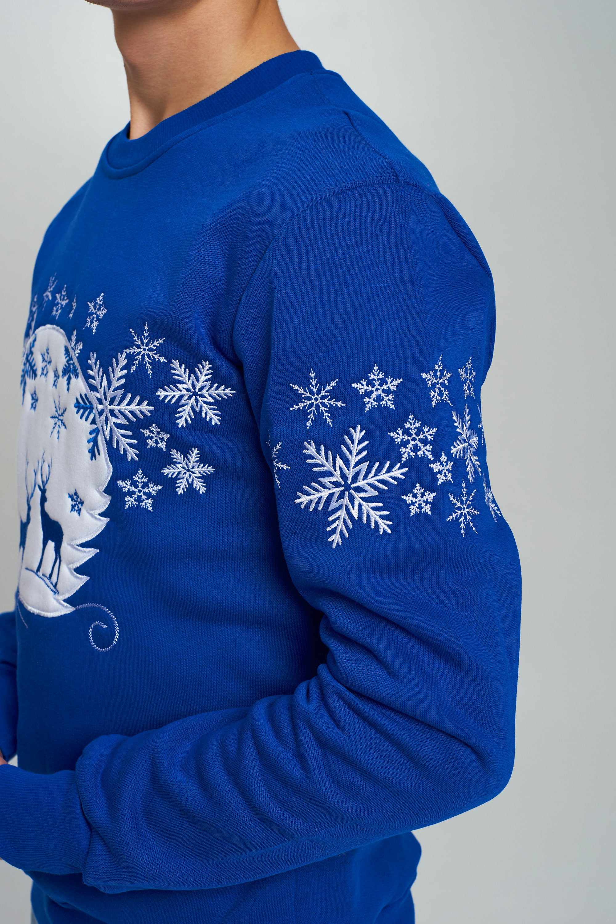 New Year's men's sweatshirt with deer