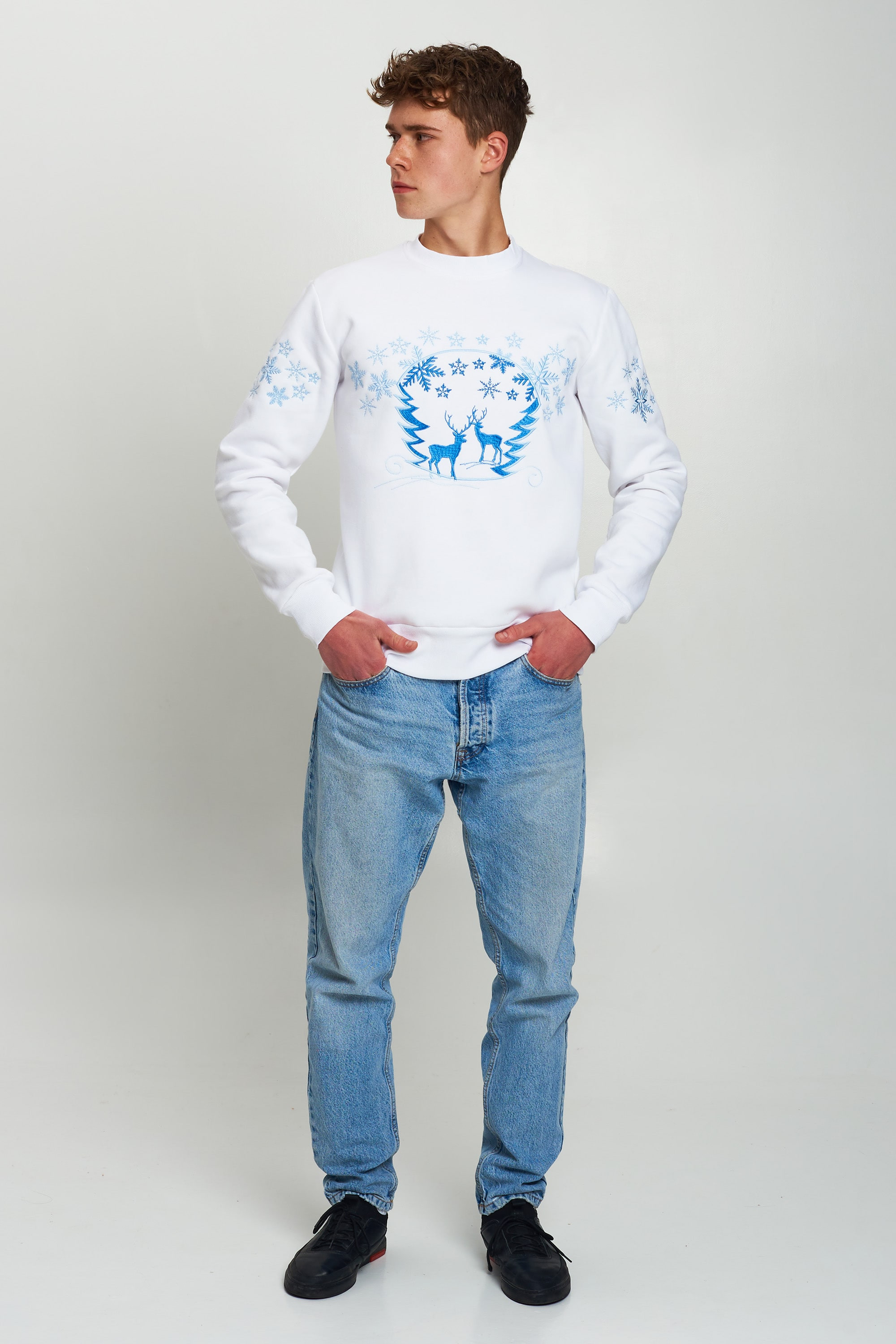 New Year's sweatshirts for two with deer White 2