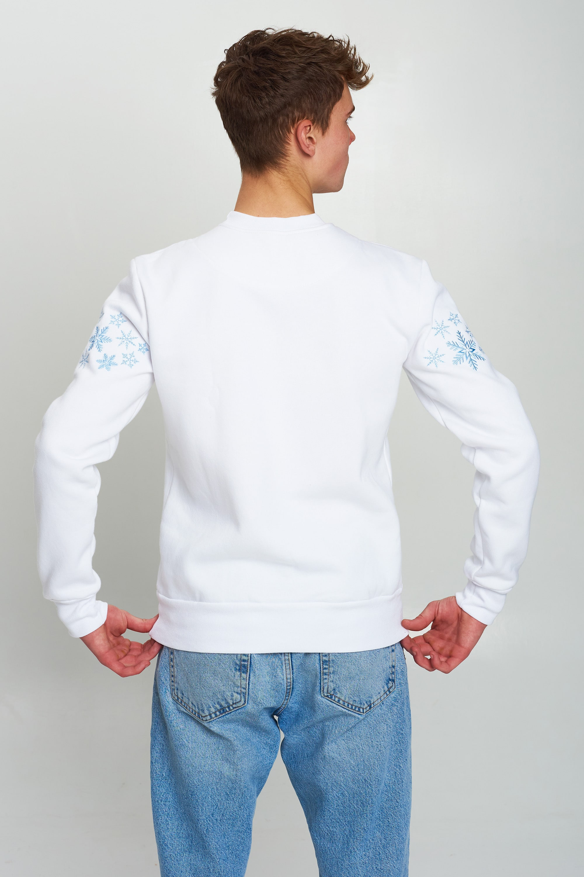 Christmas male sweatshirt with deer White 2