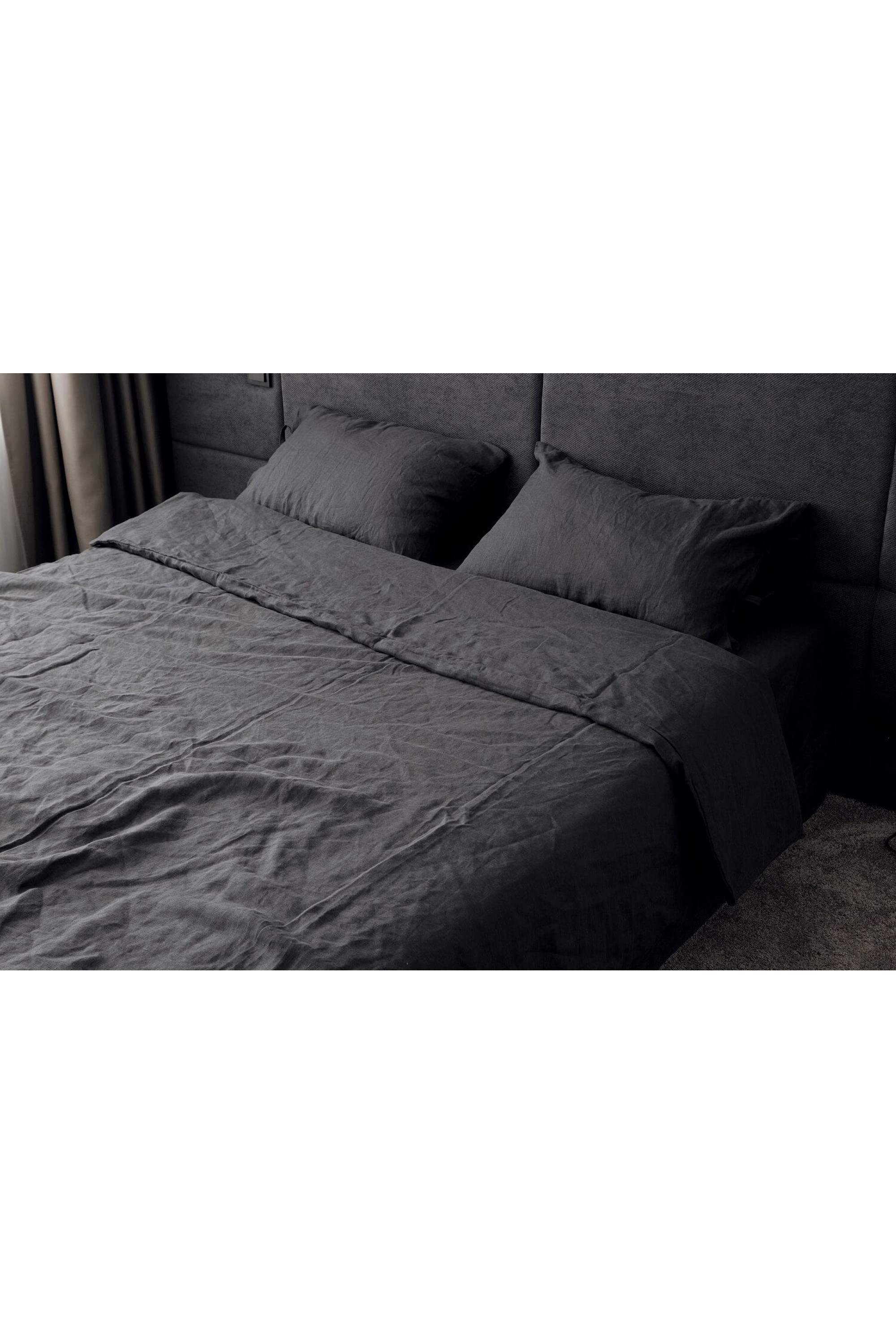 Bed linen made of natural flax color Anthracite Bed linen made of natural flax color Anthracite