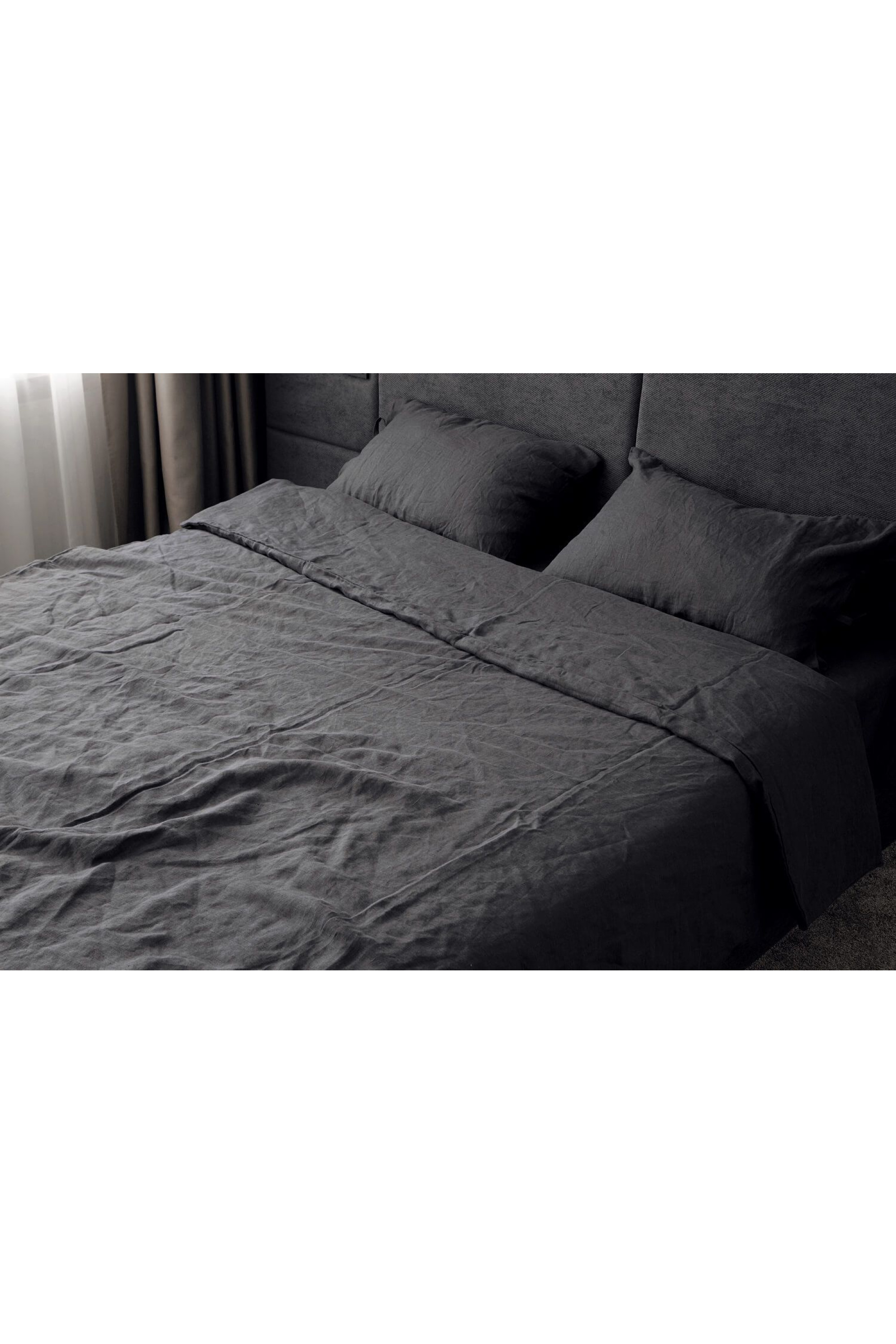 Bed linen made of natural flax color Anthracite Bed linen made of natural flax color Anthracite