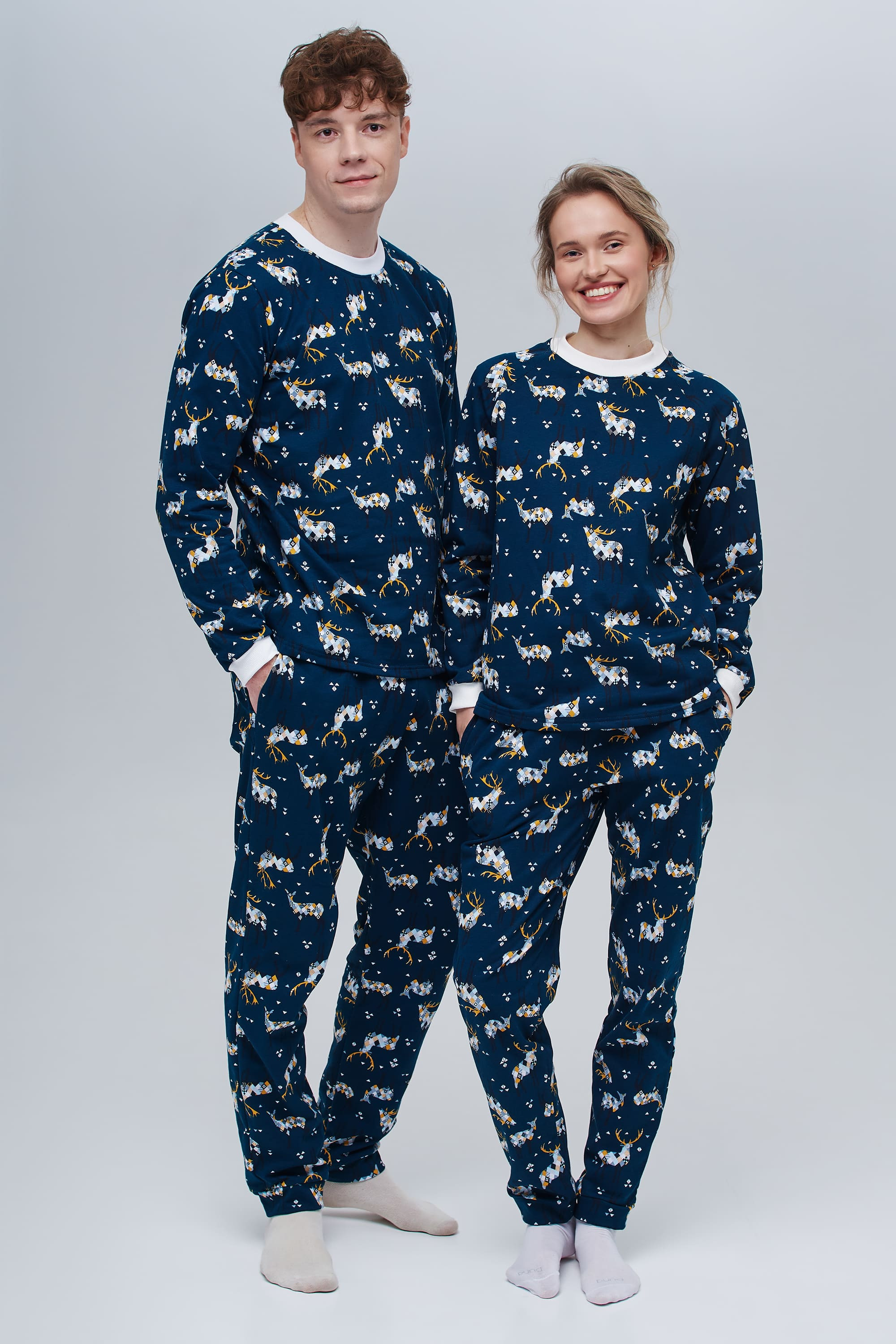 Women’s Christmas pajama set with reindeer | XS | 40-42