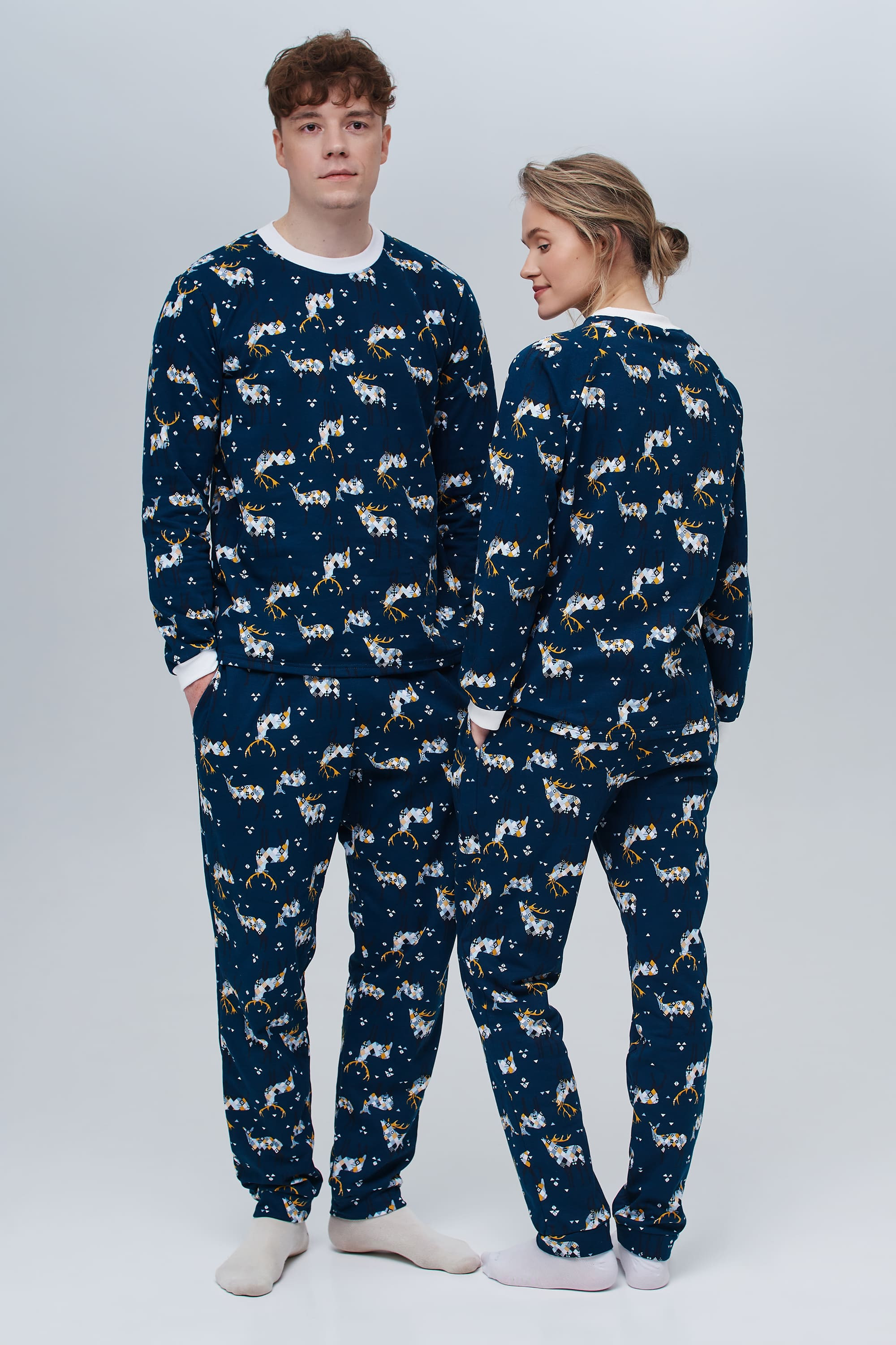 Women’s Christmas pajama set with reindeer | XS | 40-42