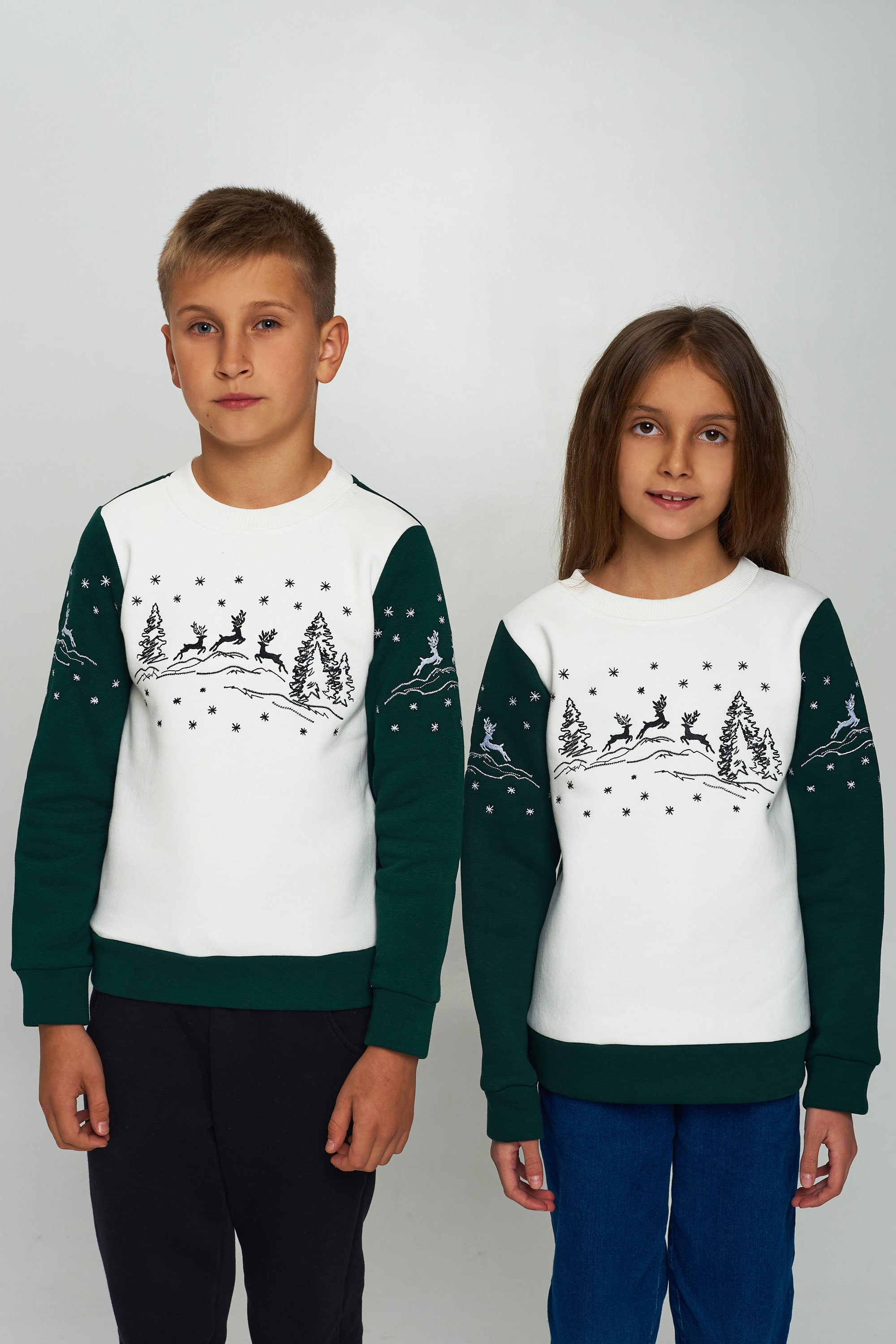 New Year's children's sweaters for two
