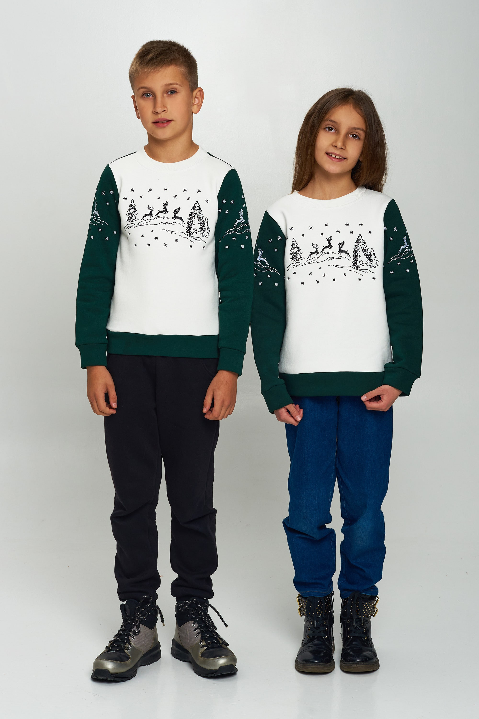 New Year's children's sweaters for two