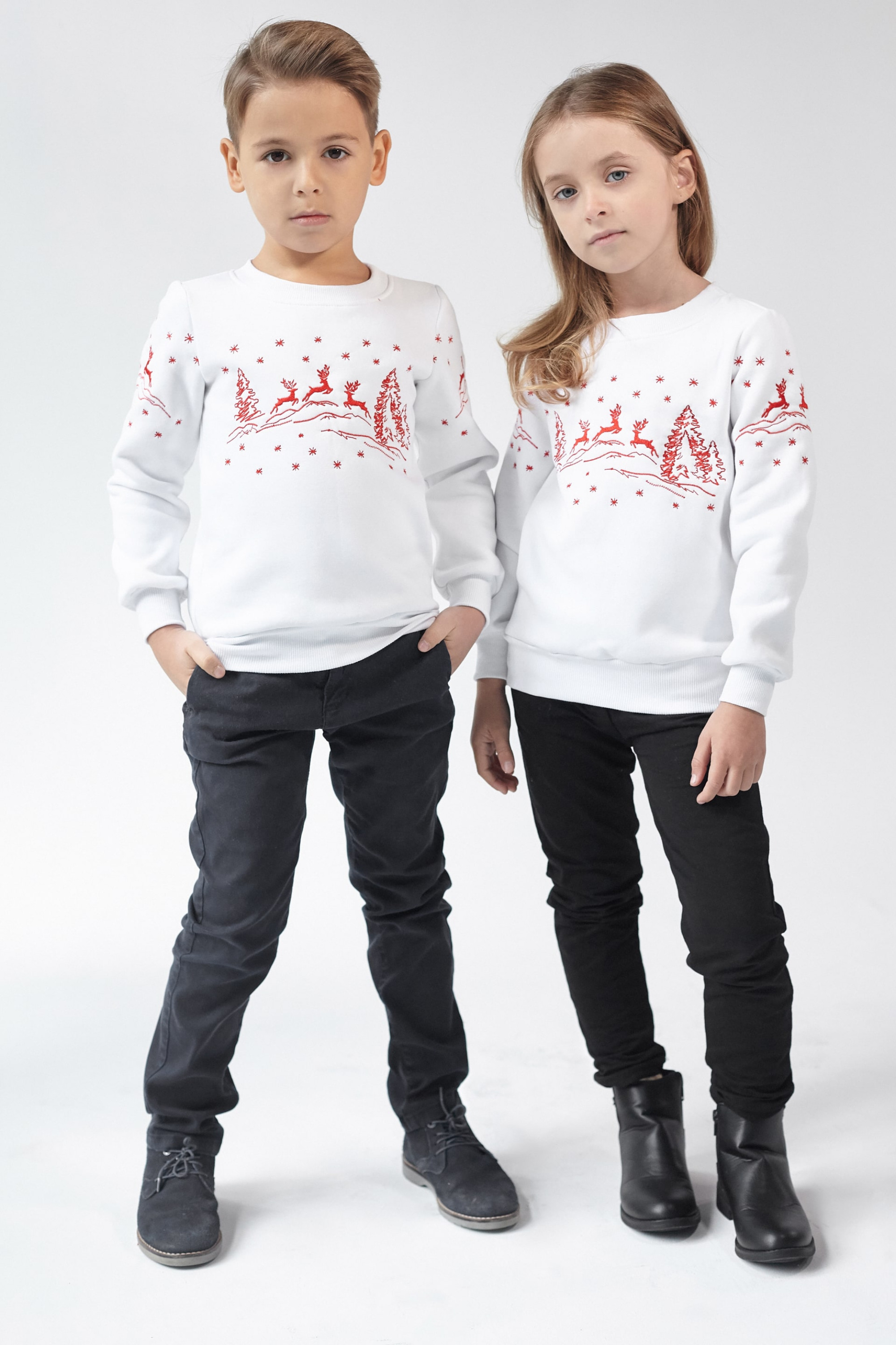 Christmas sweatshirt for a boy of deer White | 80