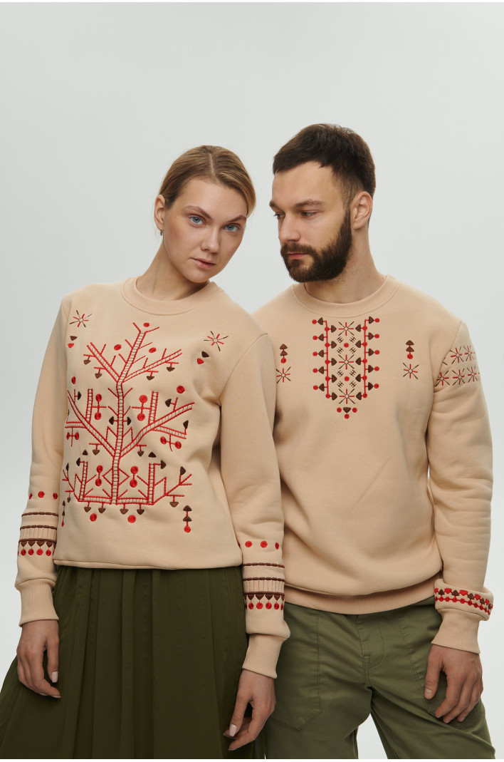 Christmas beige sweatshirts for two