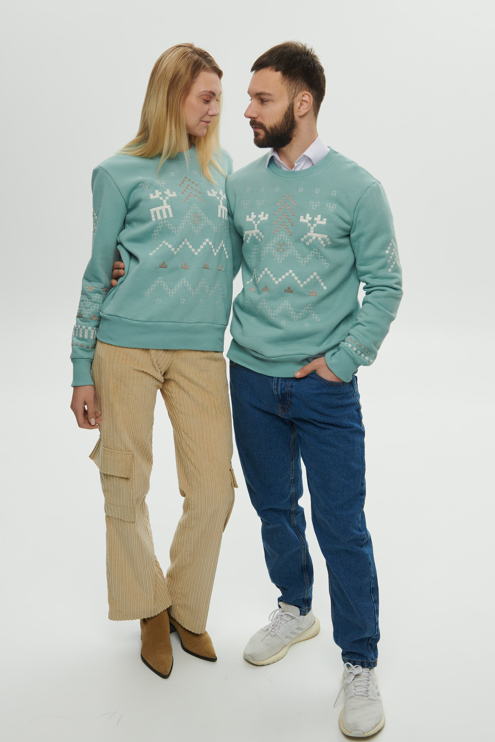 Christmas blue sweatshirts for two December