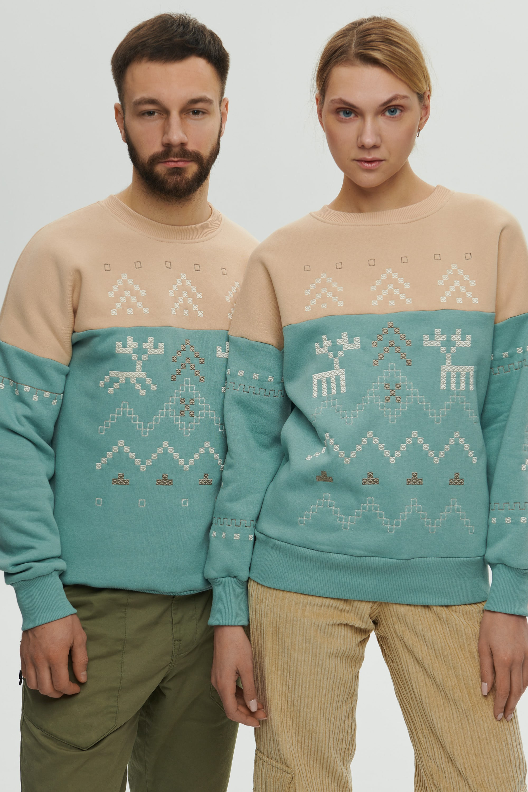 New Year's blue sweatshirts for two Decembers 2