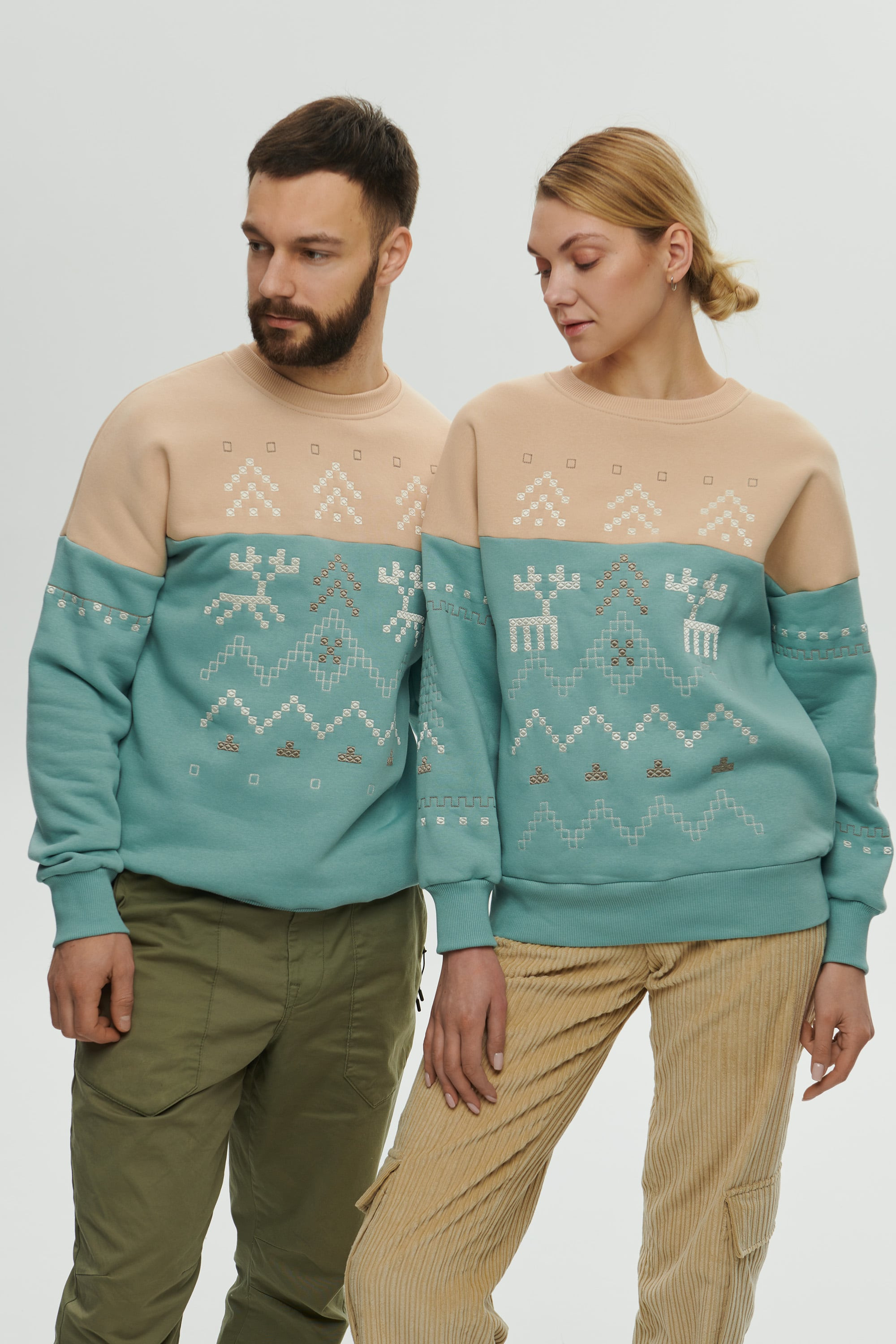 New Year's blue sweatshirts for two Decembers 2