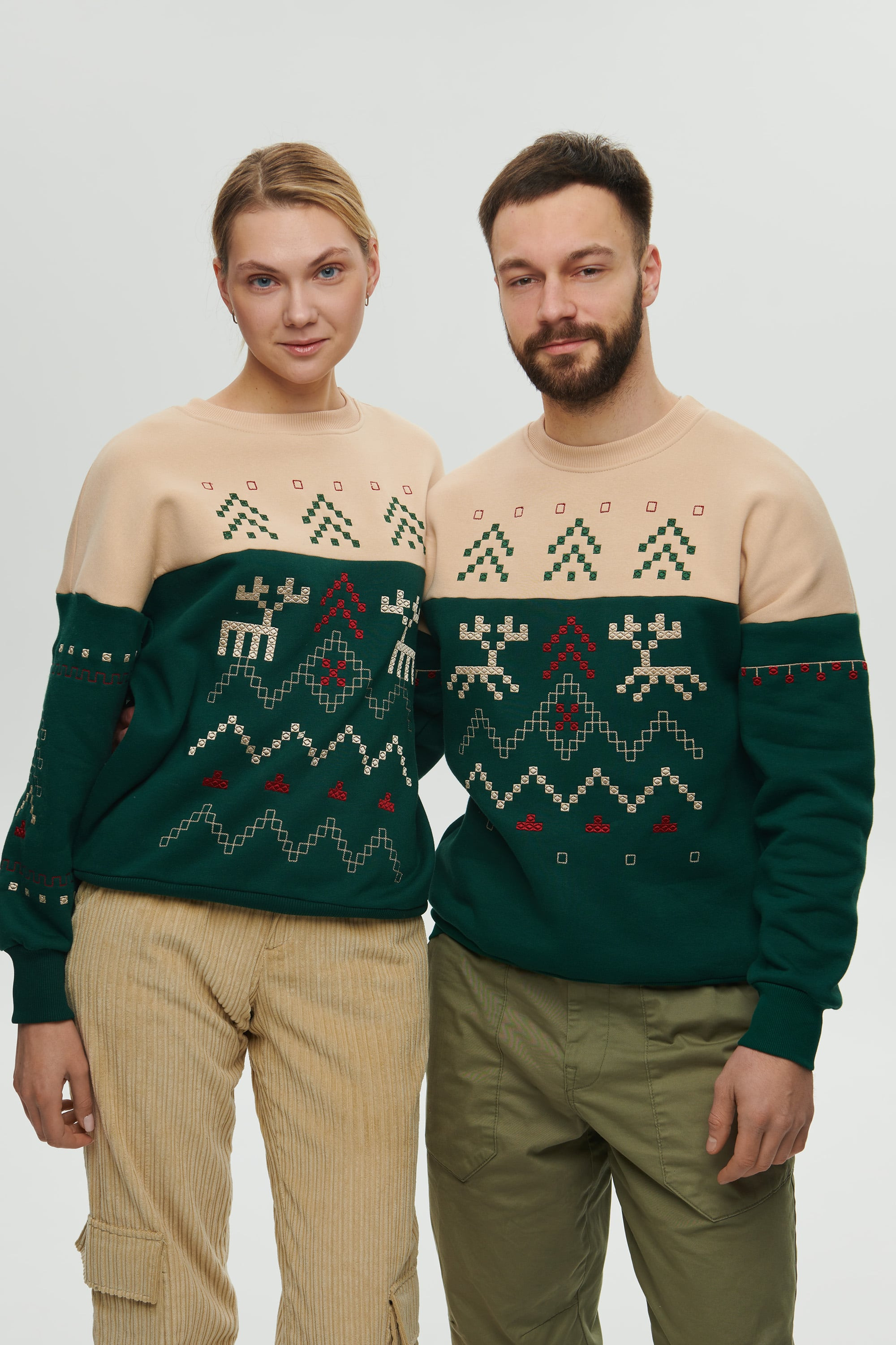 New Year's green sweatshirts for two Decembers 2