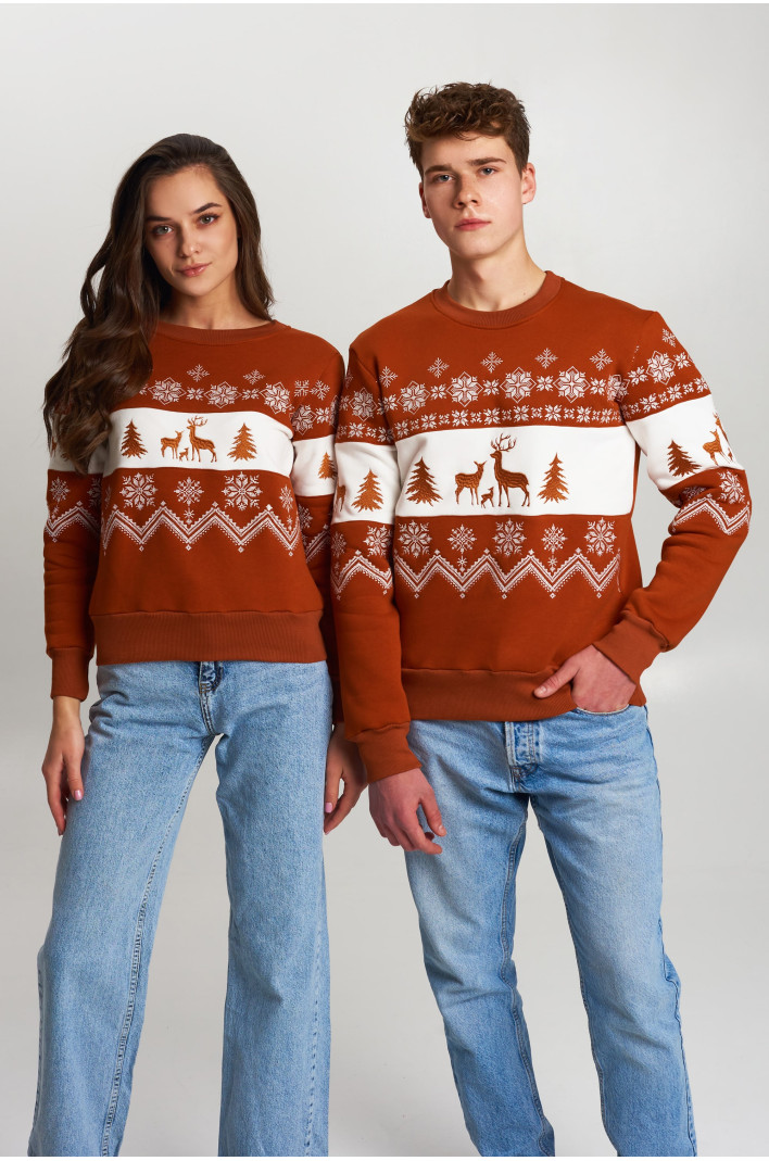 New Year's sweaters for two brown | M
