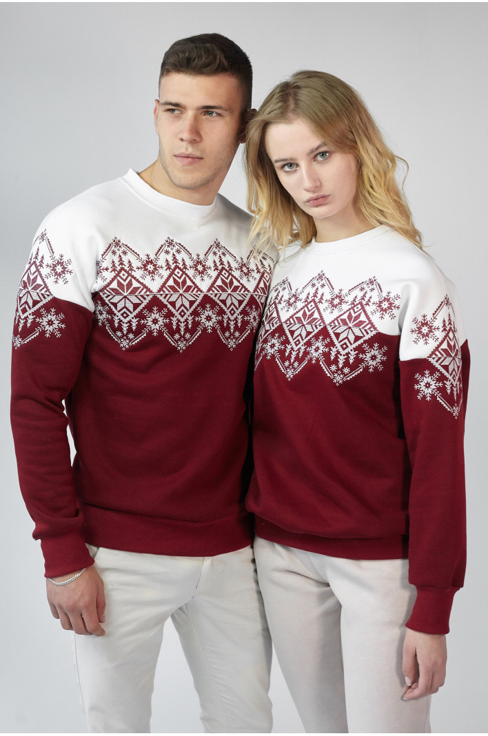 New Year's sweatshirts for two Burgundy