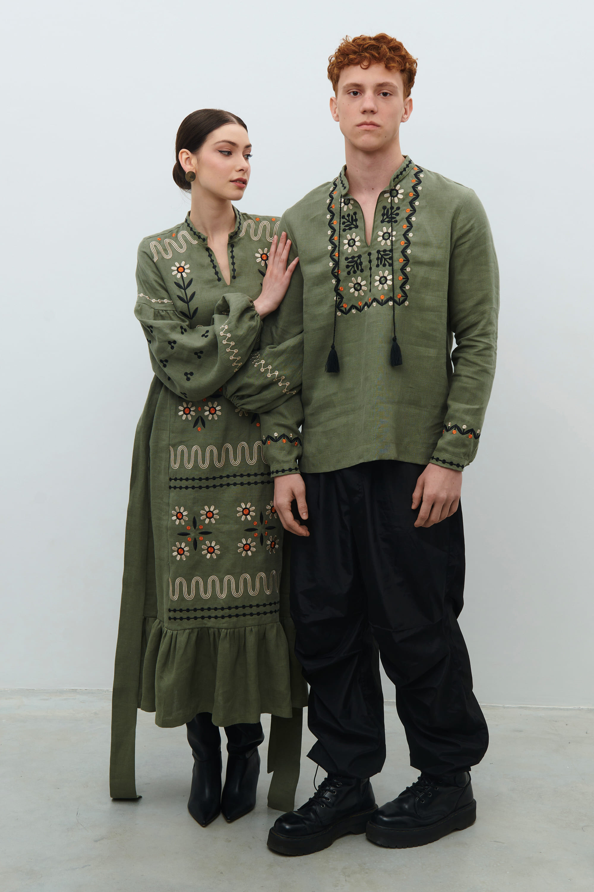 Men's embroidered jacket and embroidered women's dress Rozkvit
