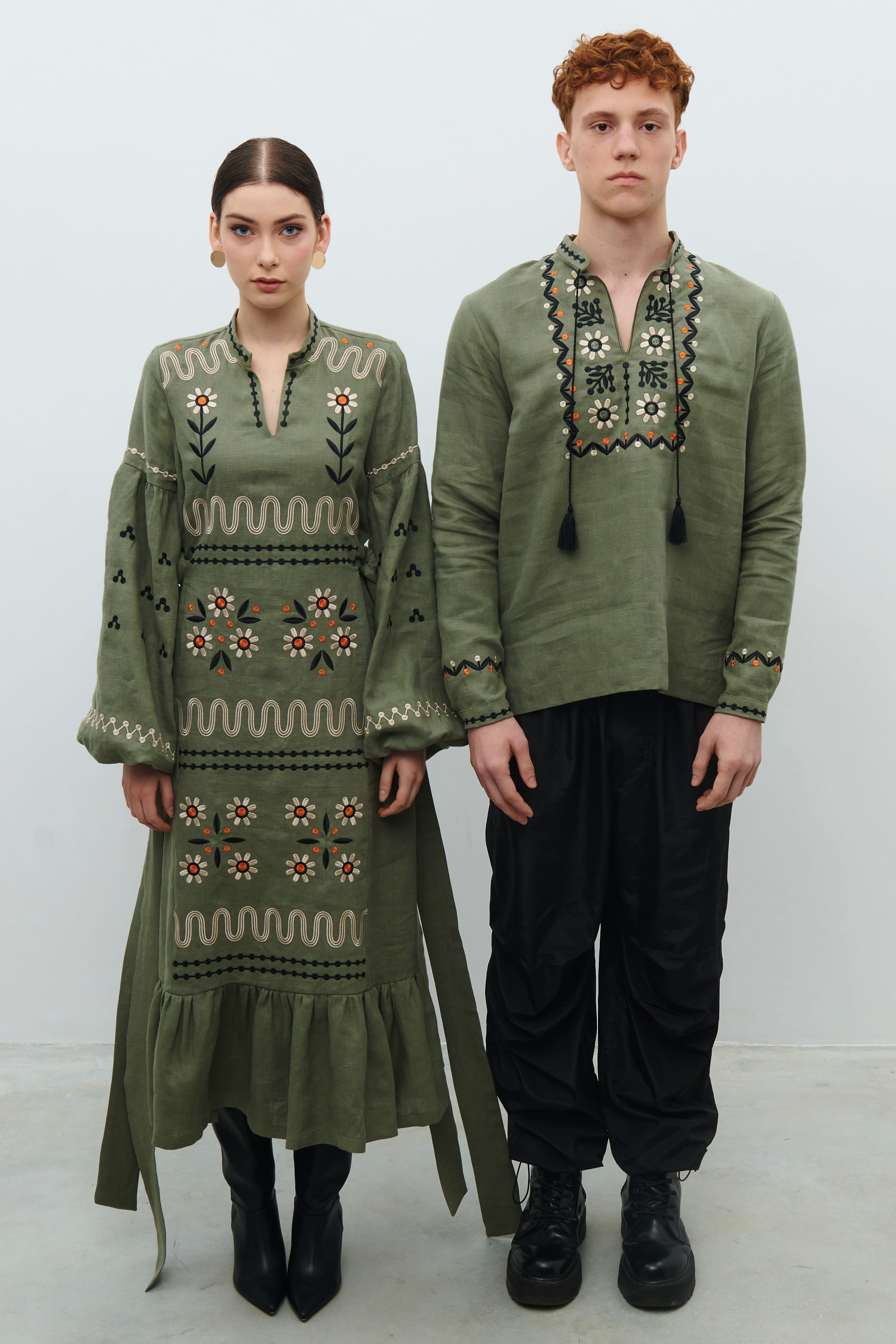 Men's embroidered jacket and embroidered women's dress Rozkvit