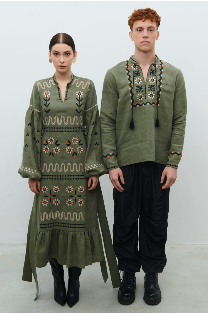 Men's embroidered jacket and embroidered women's dress Rozkvit