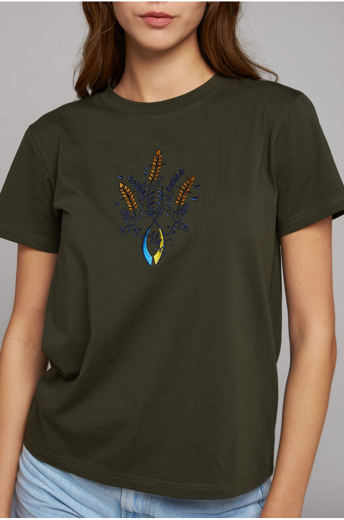 Women's patriotic t-shirt Coat of arms of Ukraine | S-M
