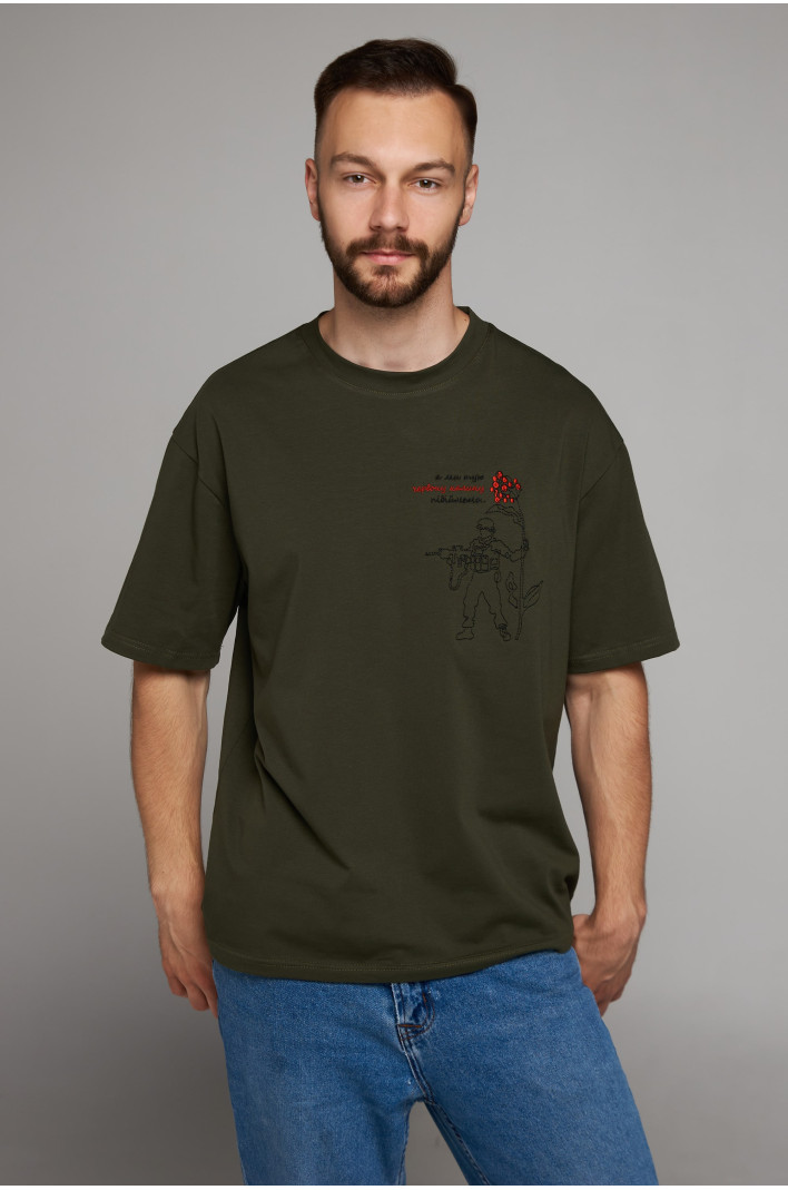 Men's embroidered T-shirt Червона калина Green | M-L