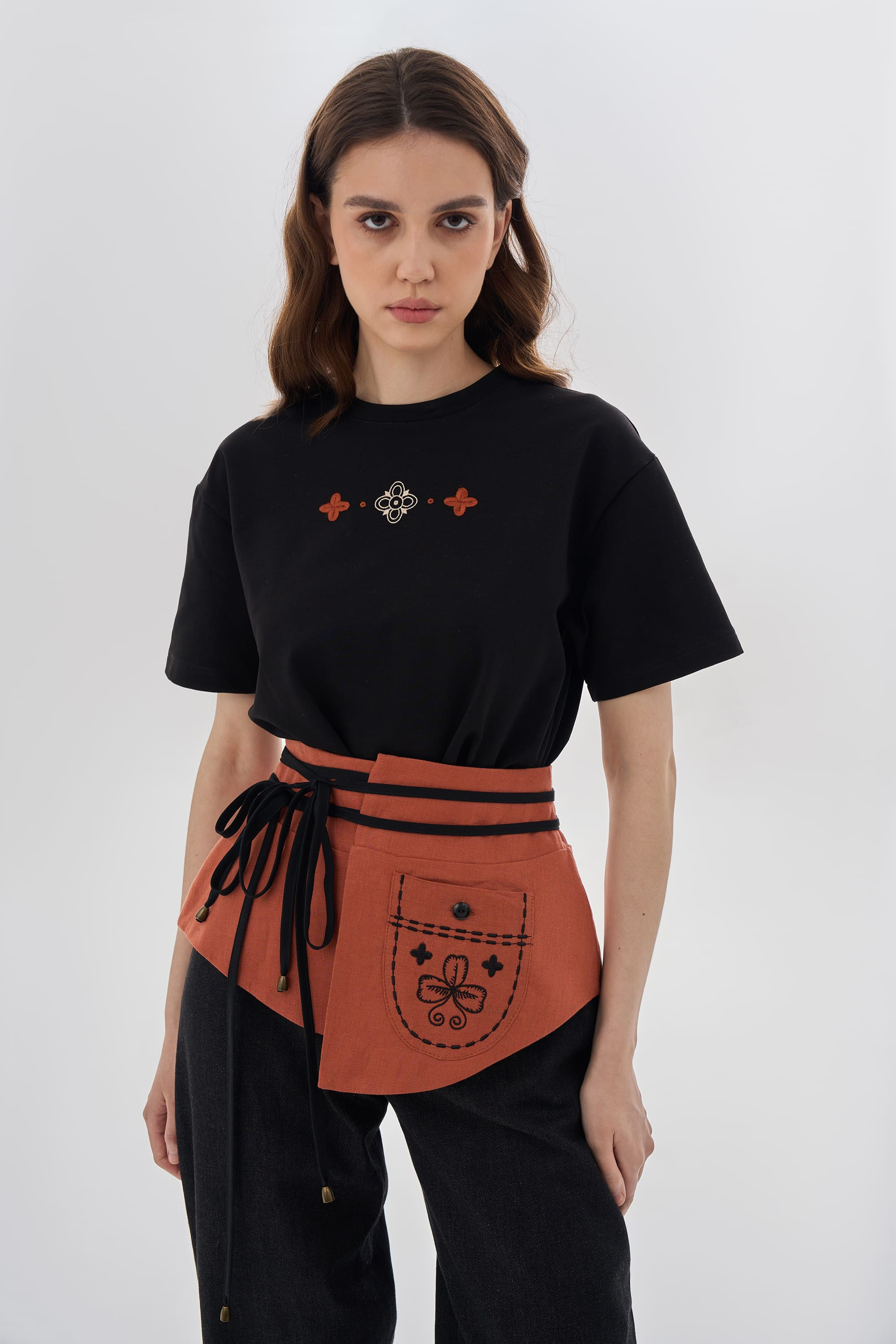 Brown edge belt with pocket Gazdynia Brown edge belt with pocket Gazdynia