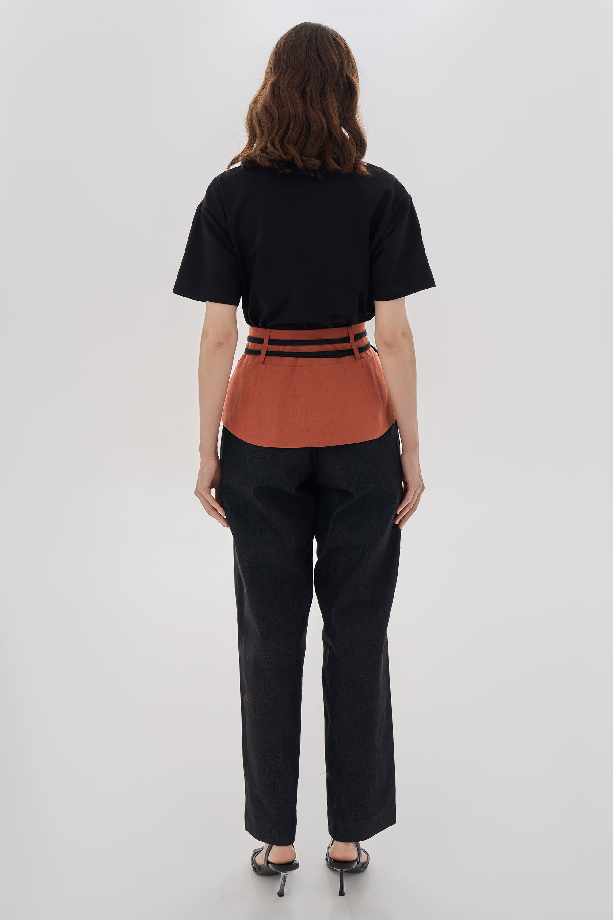Brown edge belt with pocket Gazdynia | XS-S