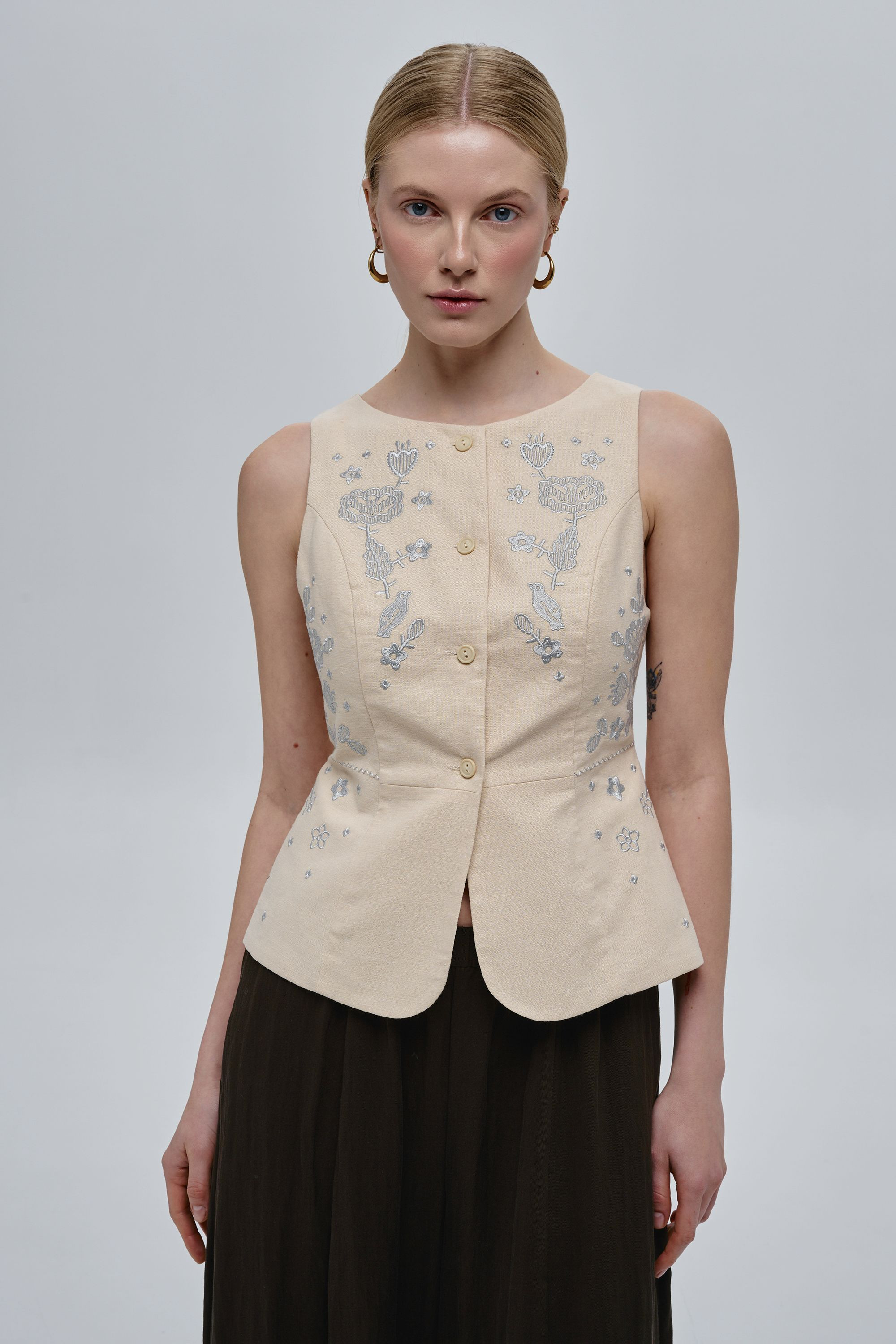 Beige women’s linen kersetka Spiv Beige women’s linen kersetka Spiv