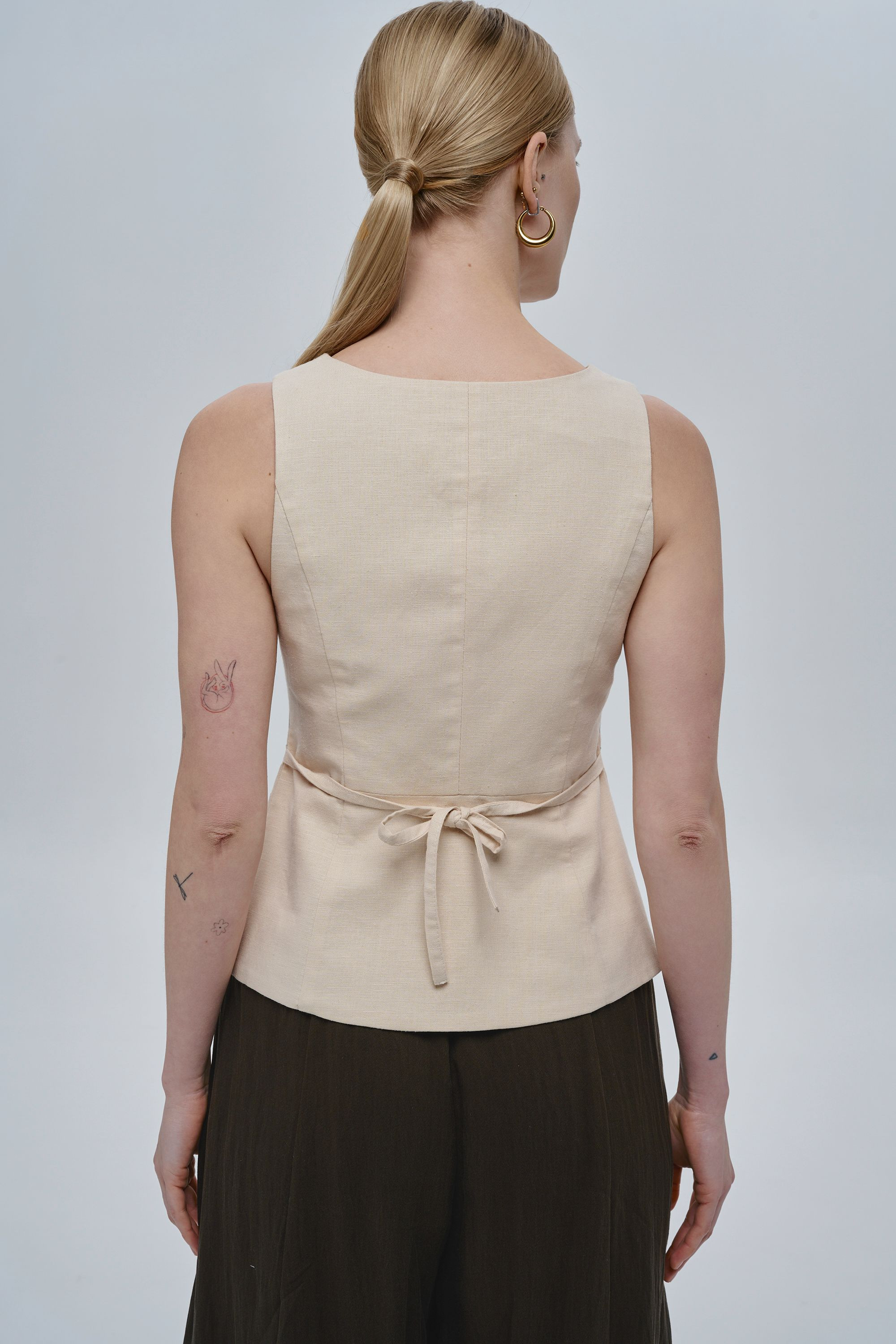 Beige women’s linen kersetka Spiv | XS | 40-42