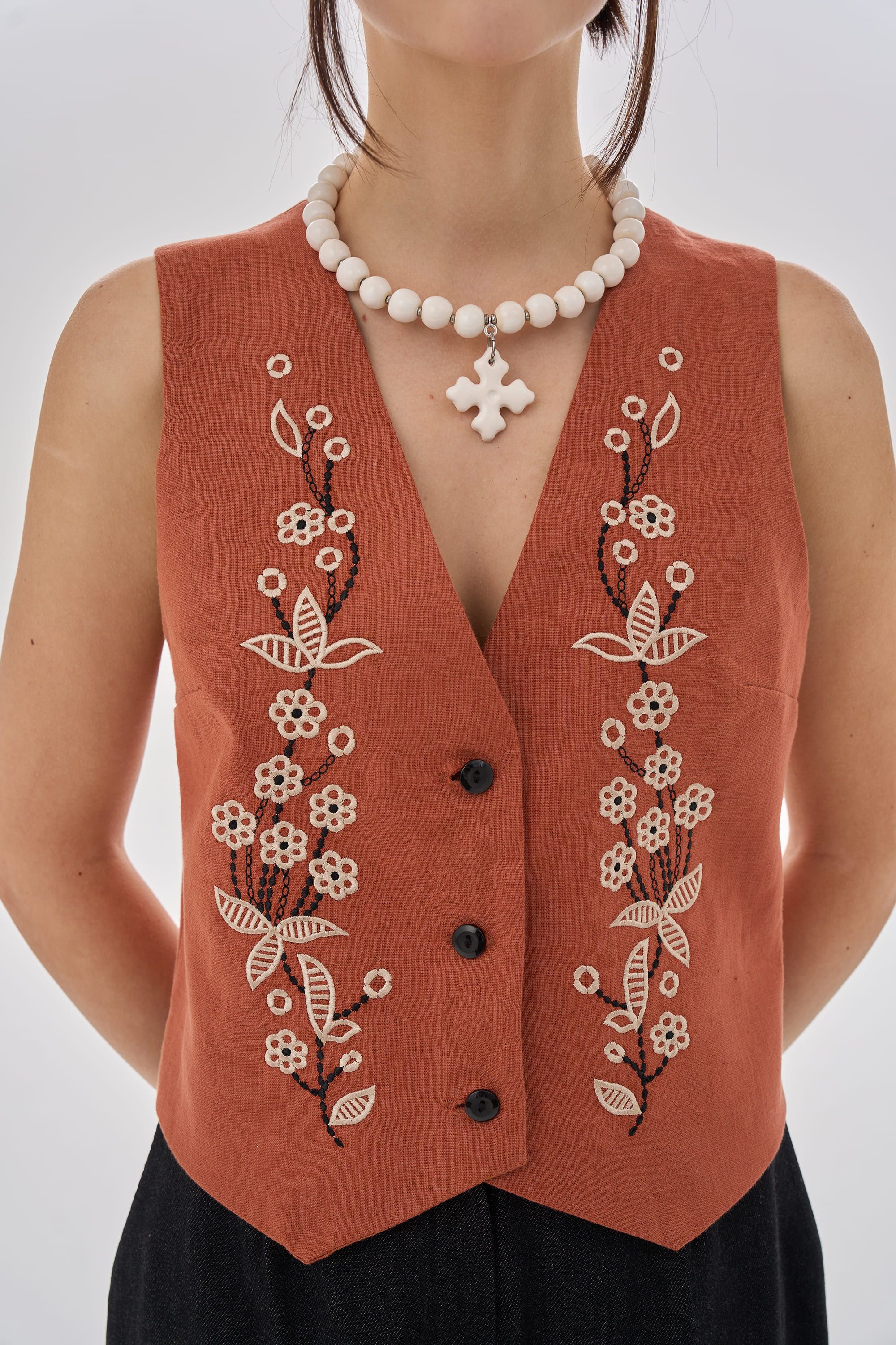 Women's embroidered vest Derviy | XS | 40-42