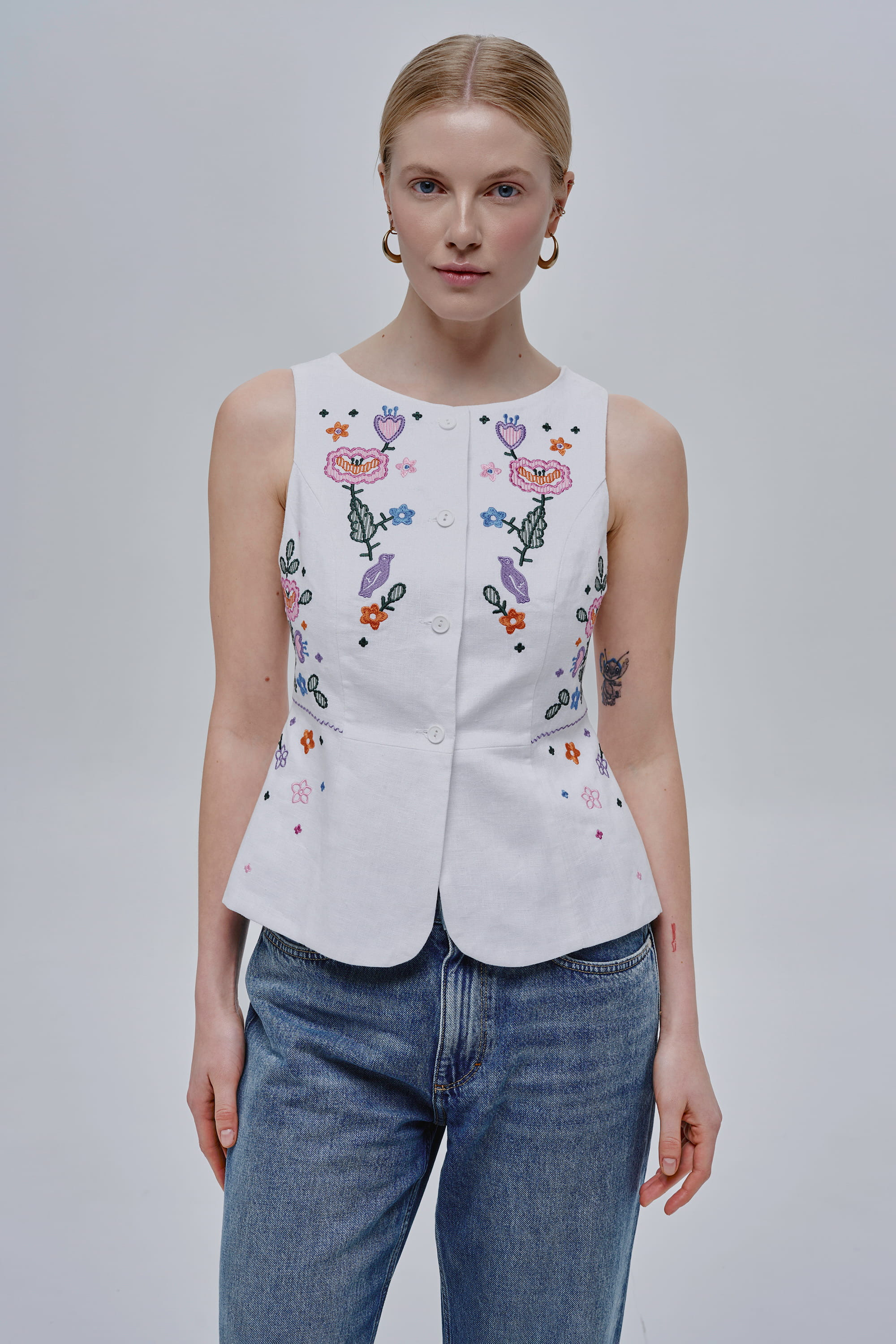 White women’s linen kersetka Spiv White women’s linen kersetka Spiv