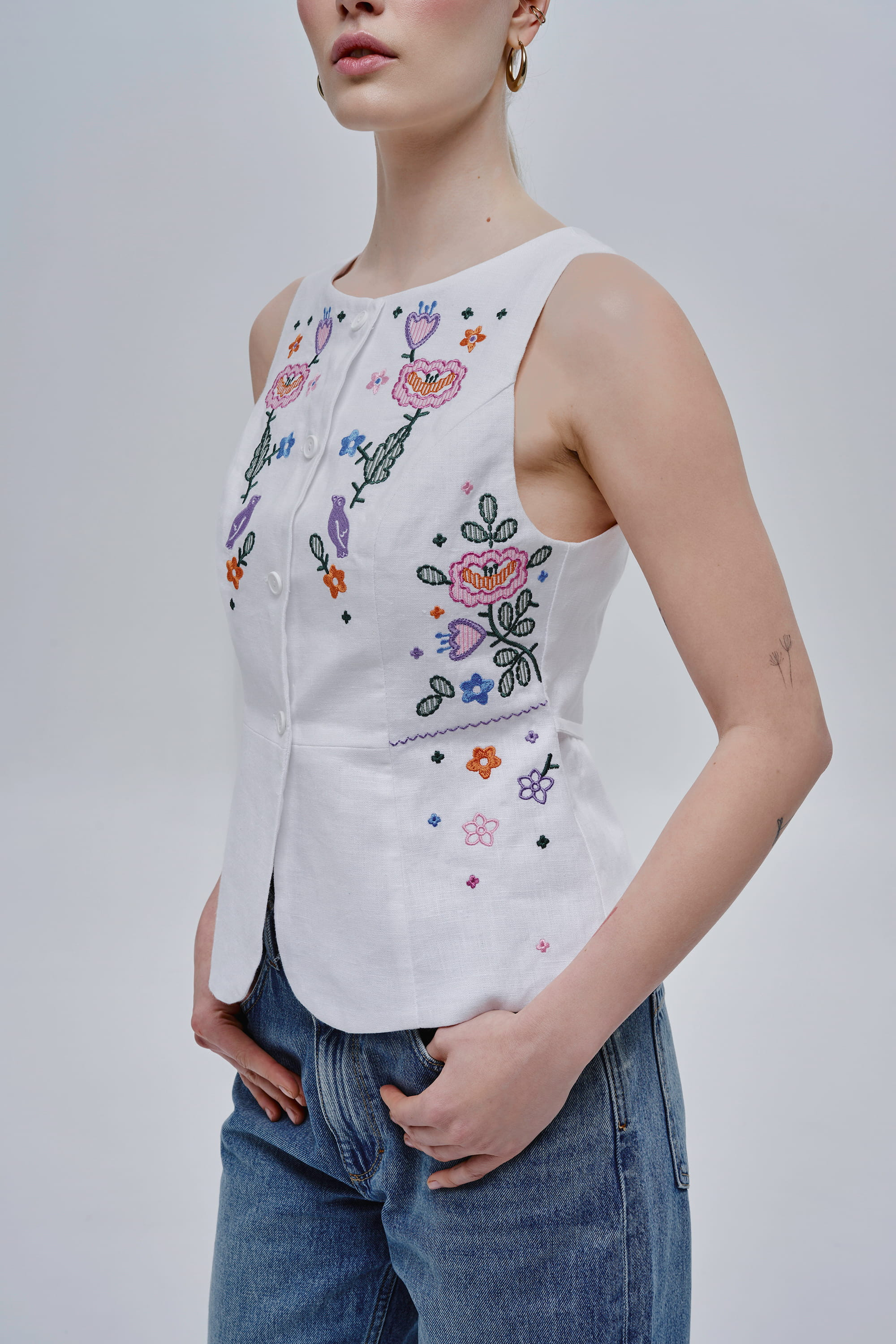 White women’s linen kersetka Spiv White women’s linen kersetka Spiv