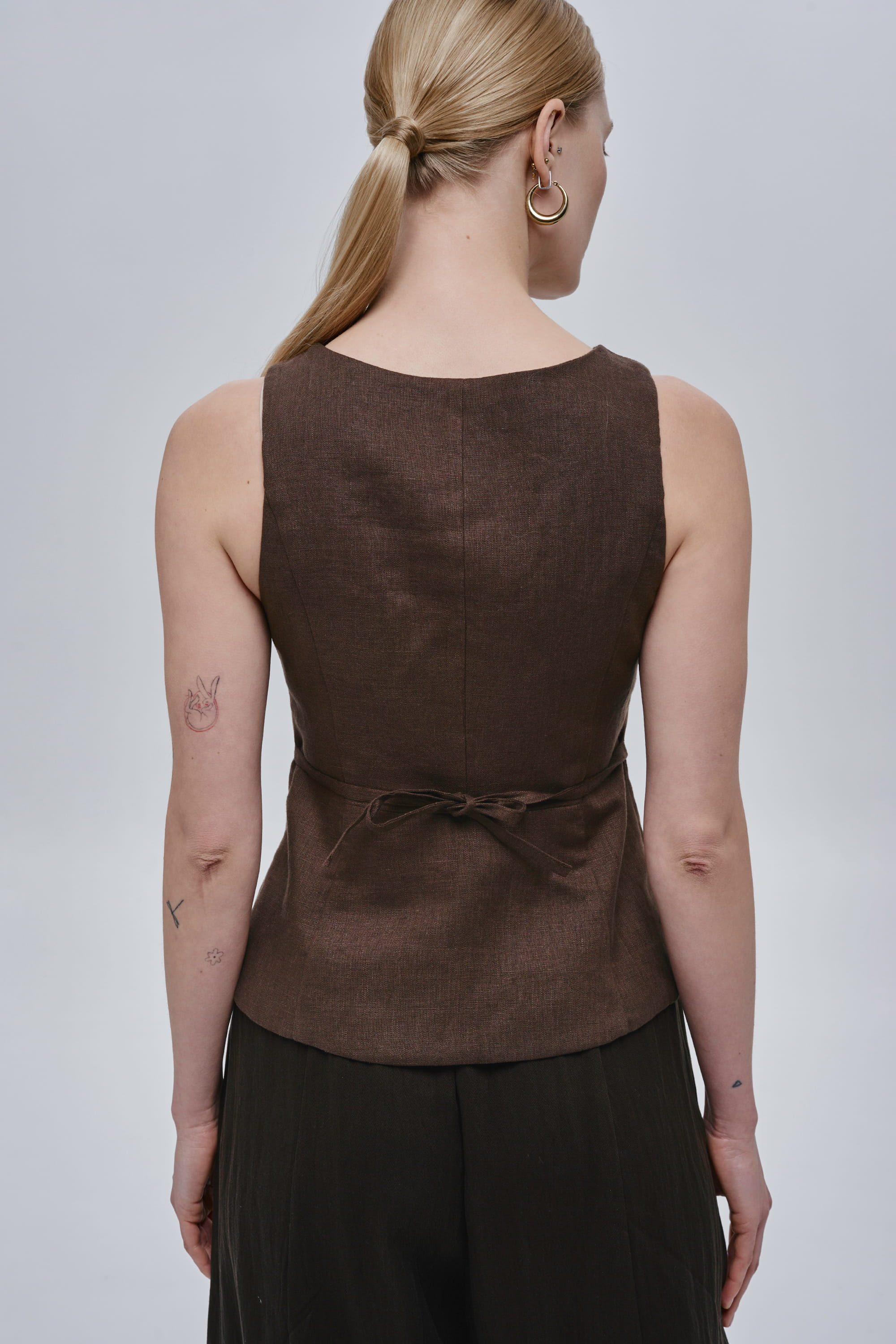 Brown women’s linen kersetka Spiv | XS | 40-42