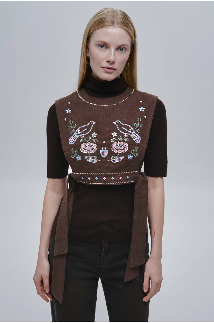 Brown women’s kamizelka Vorkit | S-M
