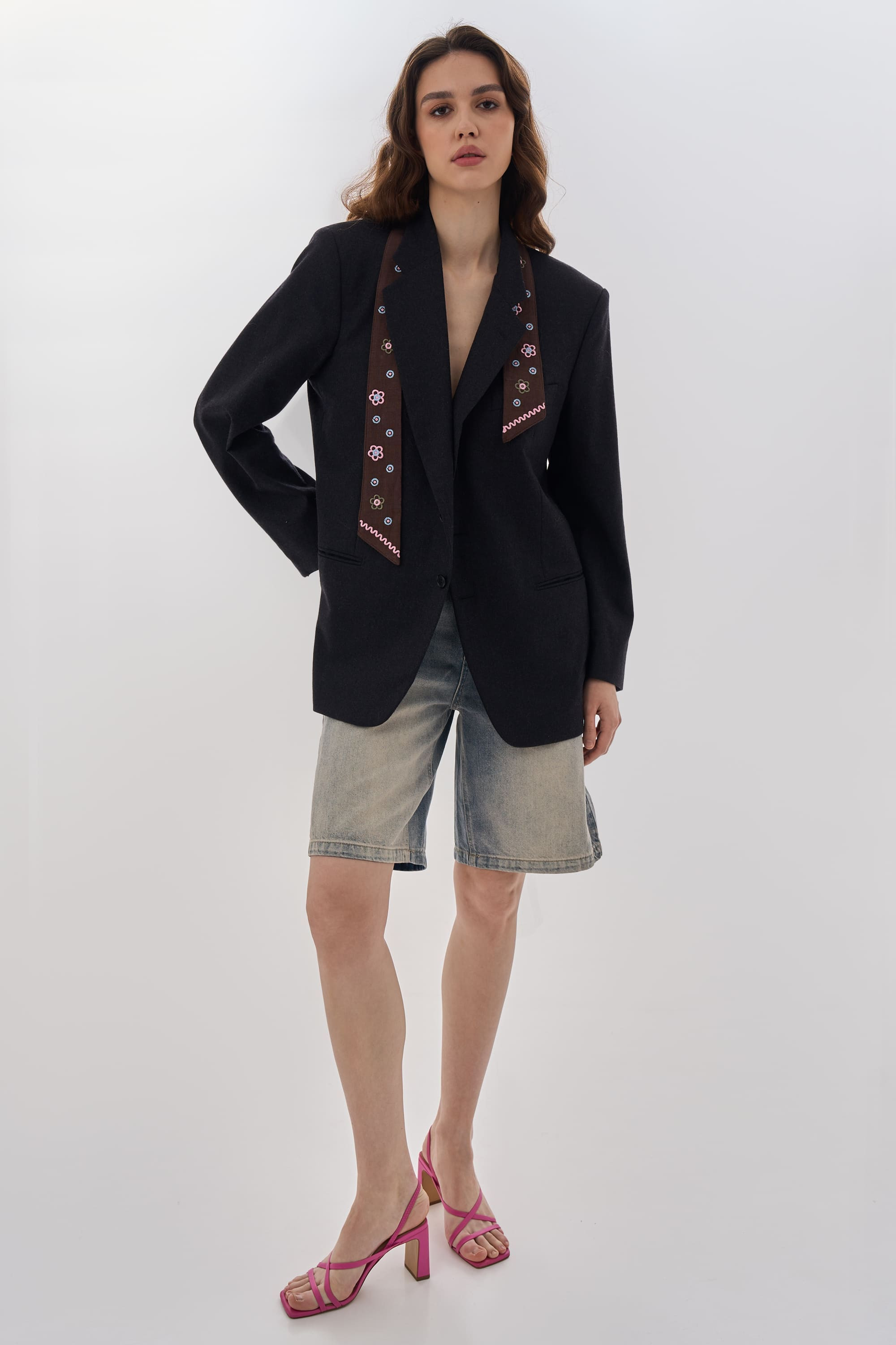 Brown Embroidered Belt Parost | One Size