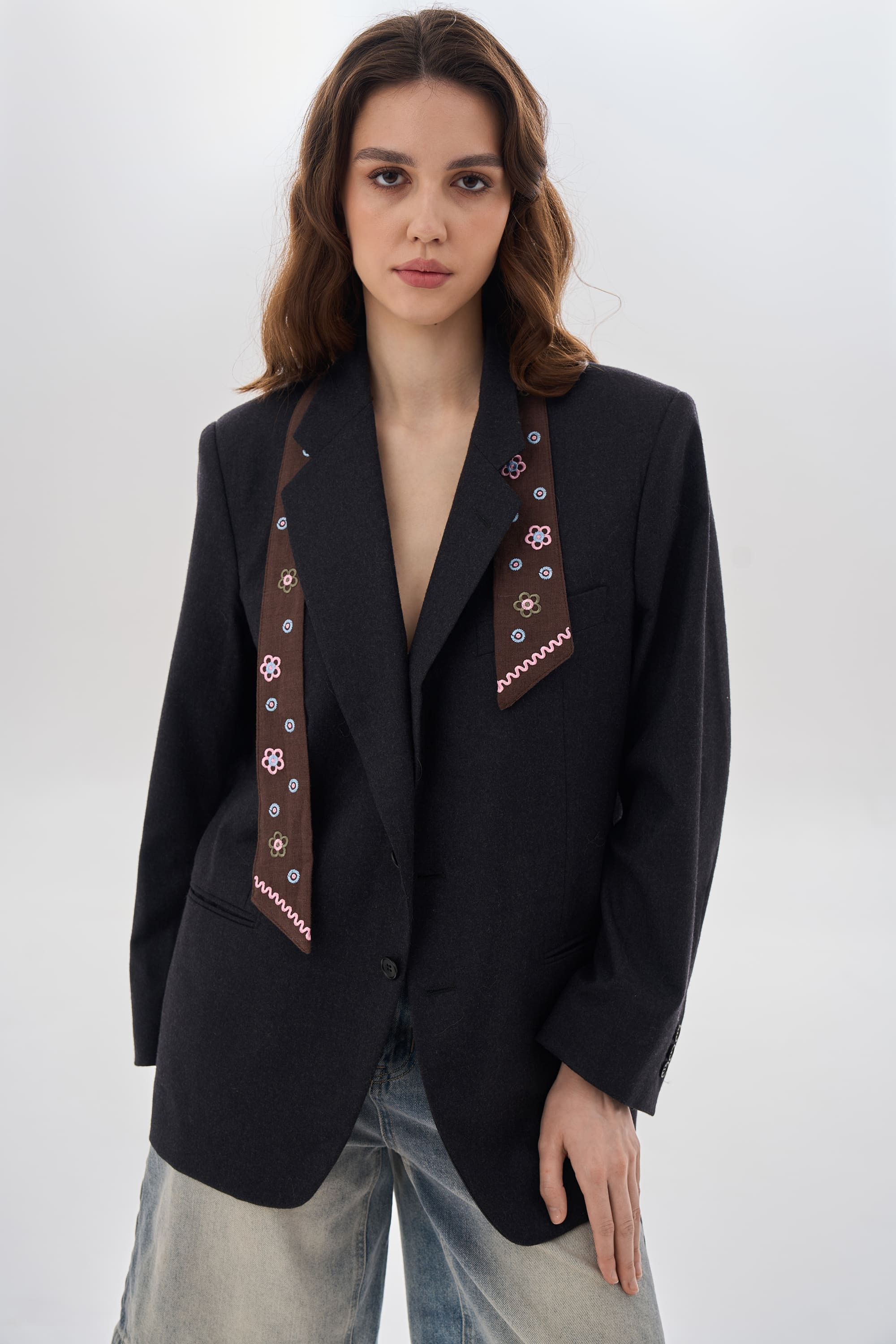 Brown Embroidered Belt Parost Brown Embroidered Belt Parost