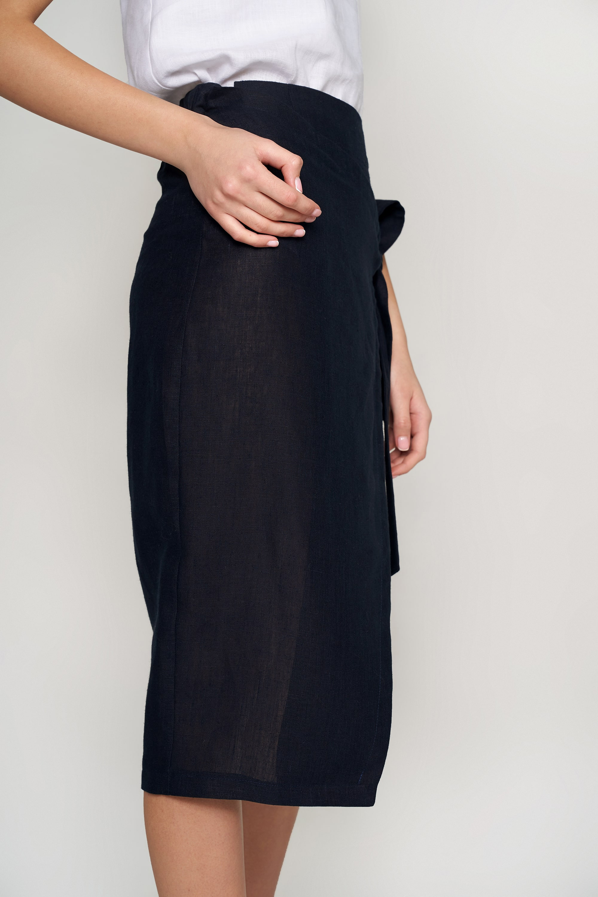 Women's skirt is dark blue Women's skirt is dark blue
