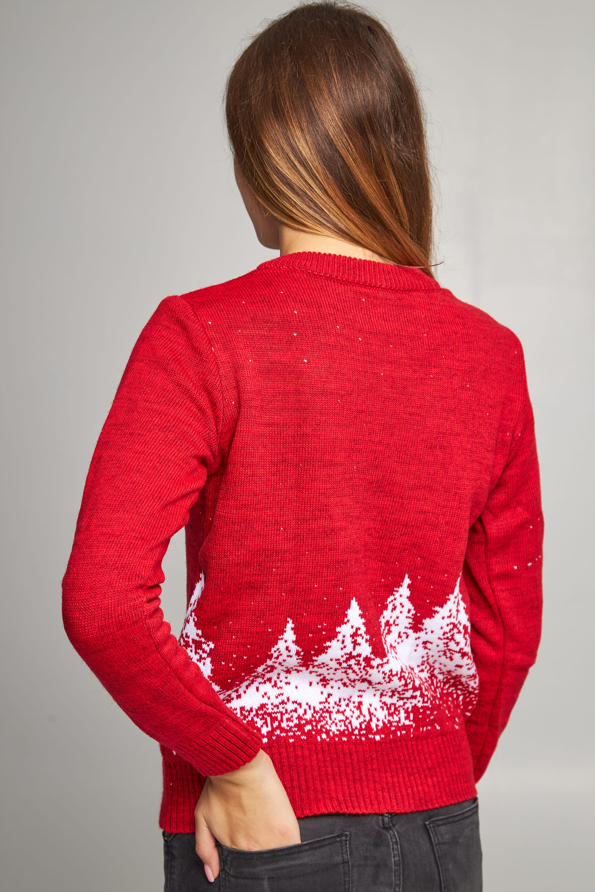 Women's New Year's knitted sweater Santa Claus with deer red deer | S | 42-44 Women's New Year's knitted sweater Santa Claus with deer red deer | S | 42-44