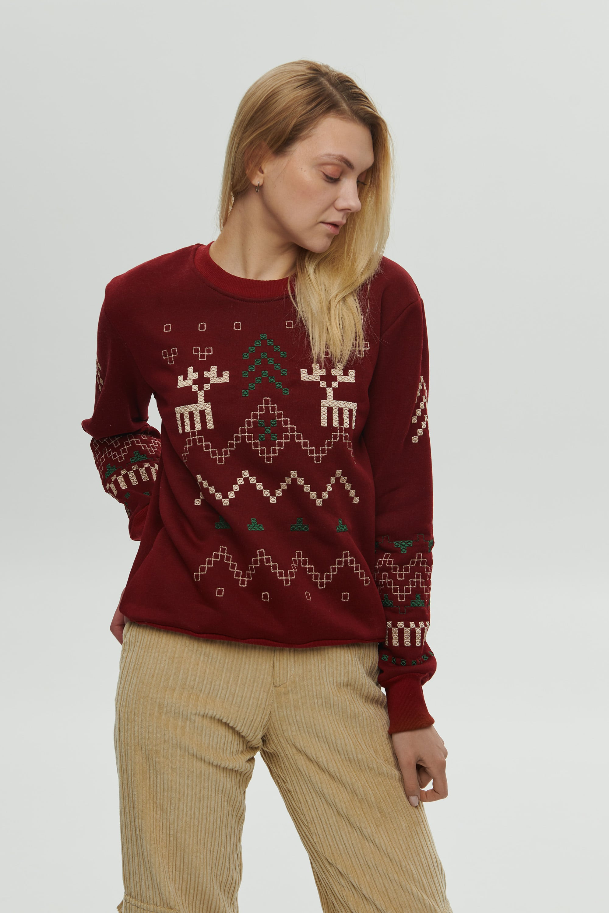 Women's burgundy sweatshirt December | XXS