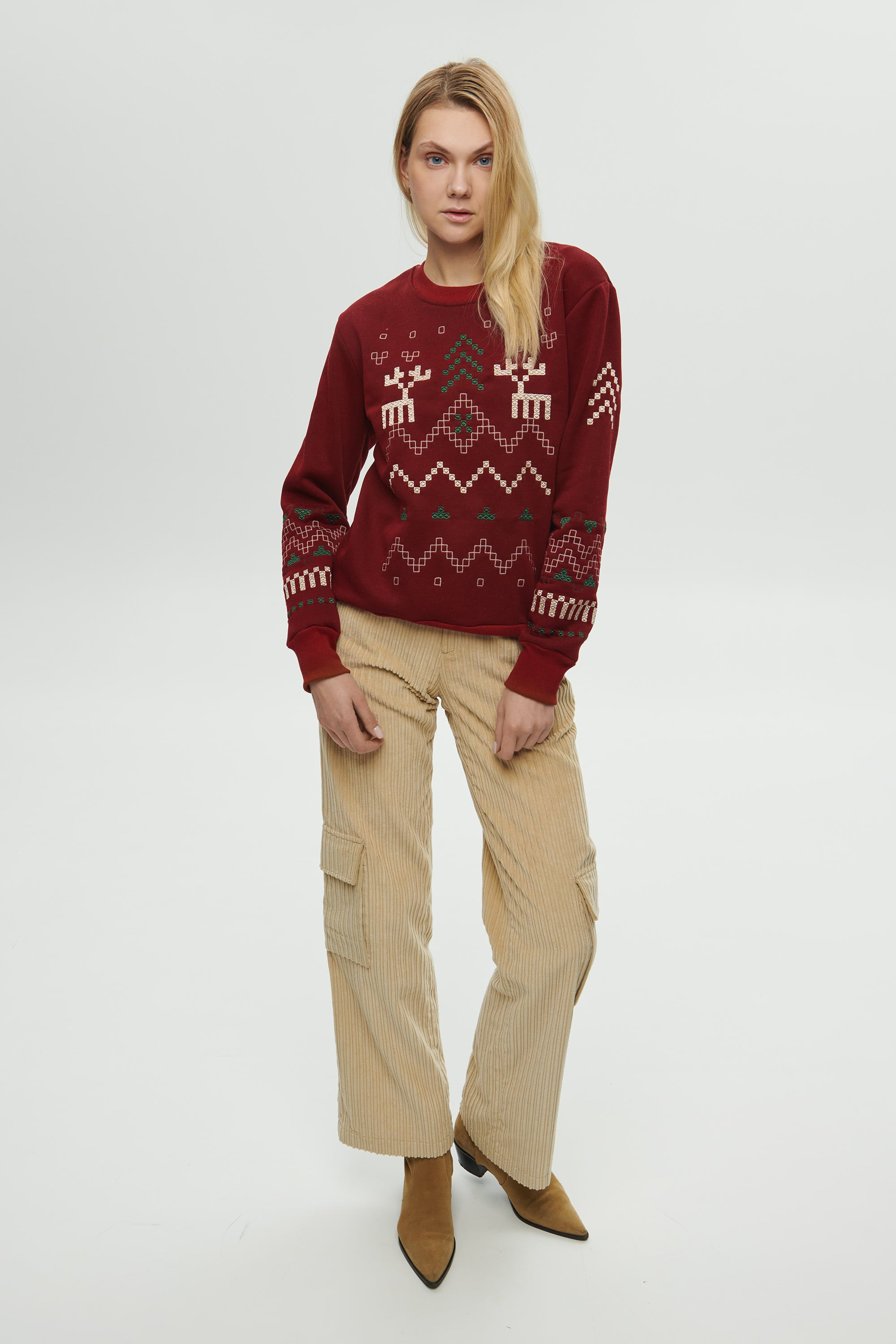 Women's burgundy sweatshirt December | XXS