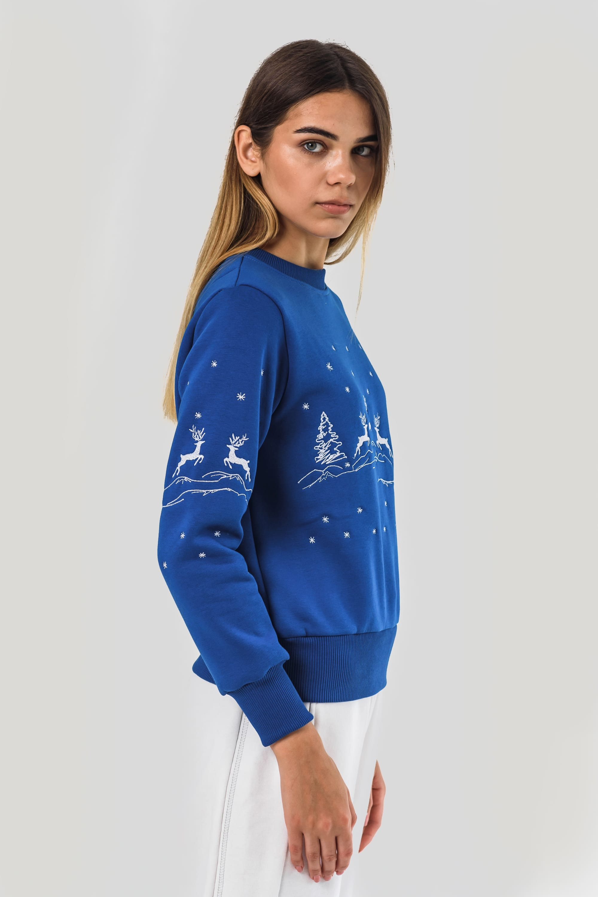 Women's New Year's sweatshirt with deer